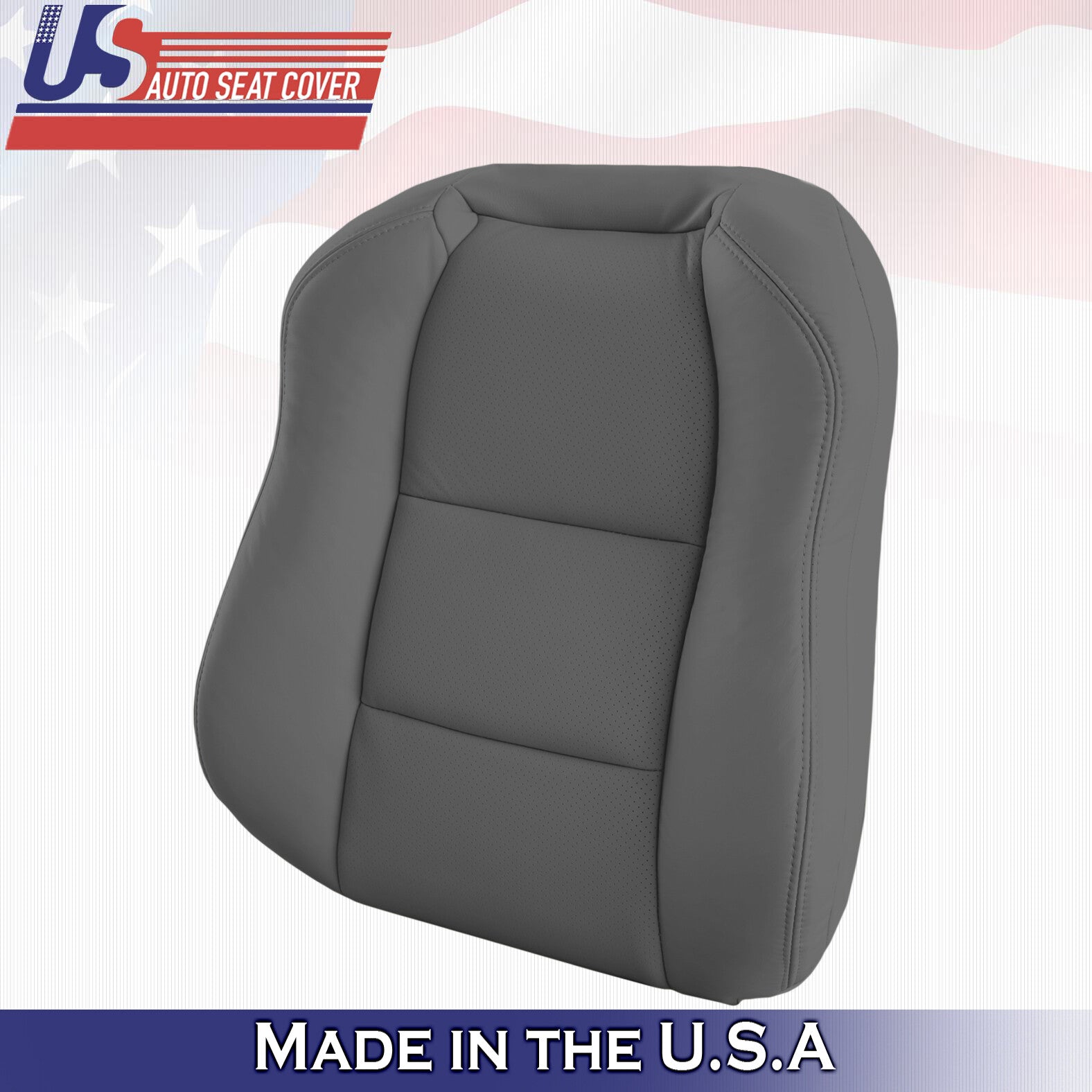 2004 Fits Acura TL Driver Passenger Top & Bottom Perforated Leather Covers Gray
