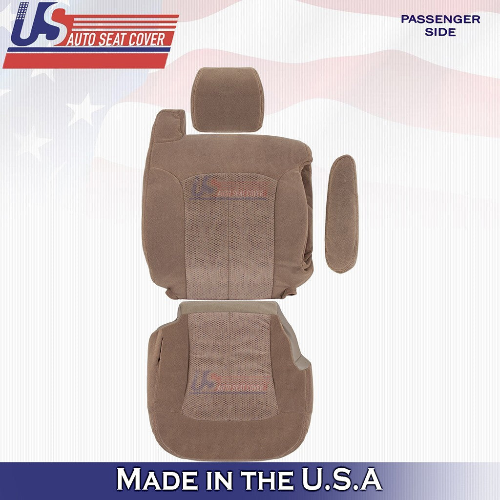2002 For Chevy Silverado RIGHT Bottom/Top/Headrest/Armrest Cloth Cover Dark Tan