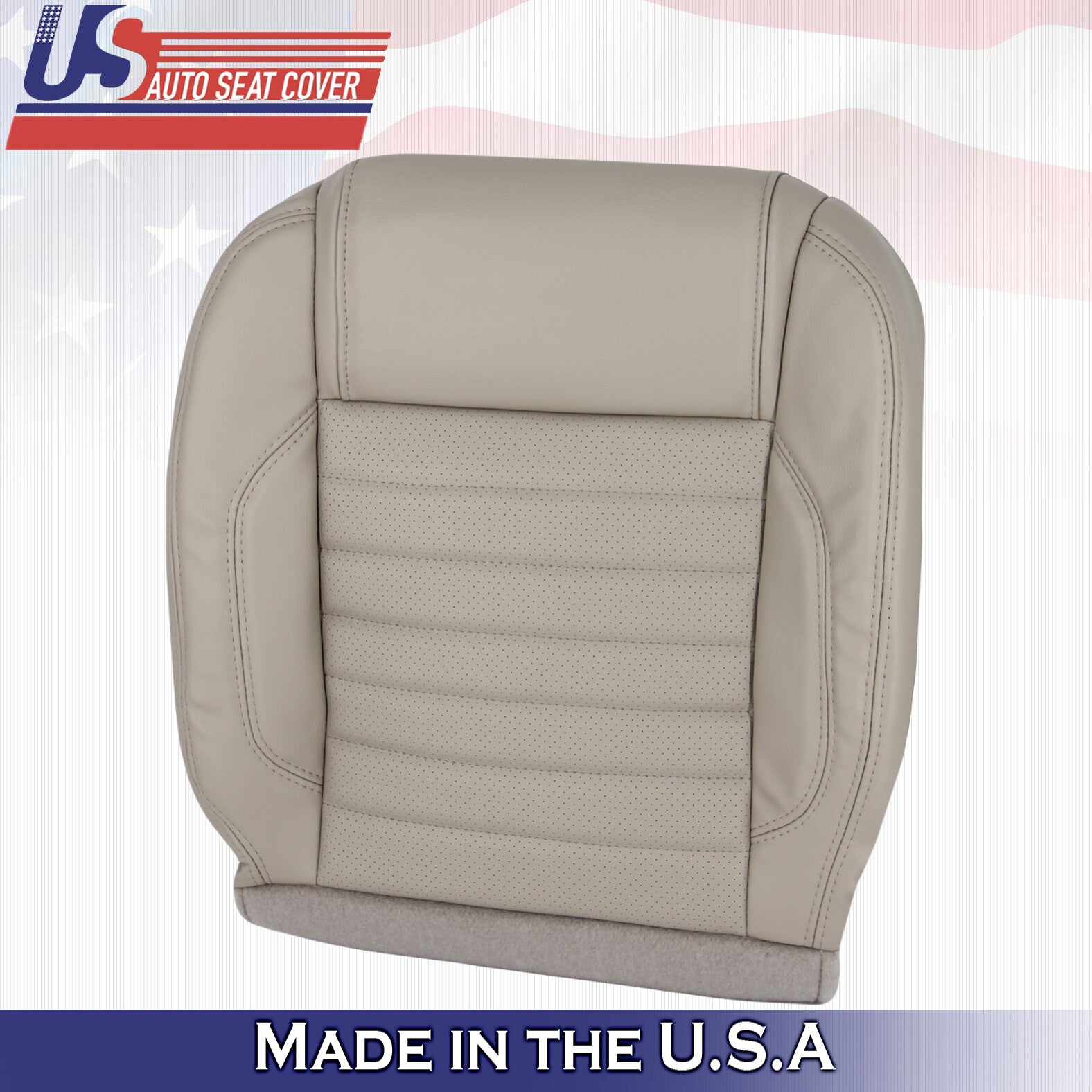2010 to 2014 Fits Ford Mustang GT Driver Bottom Synthetic Leather Cover Lt Stone