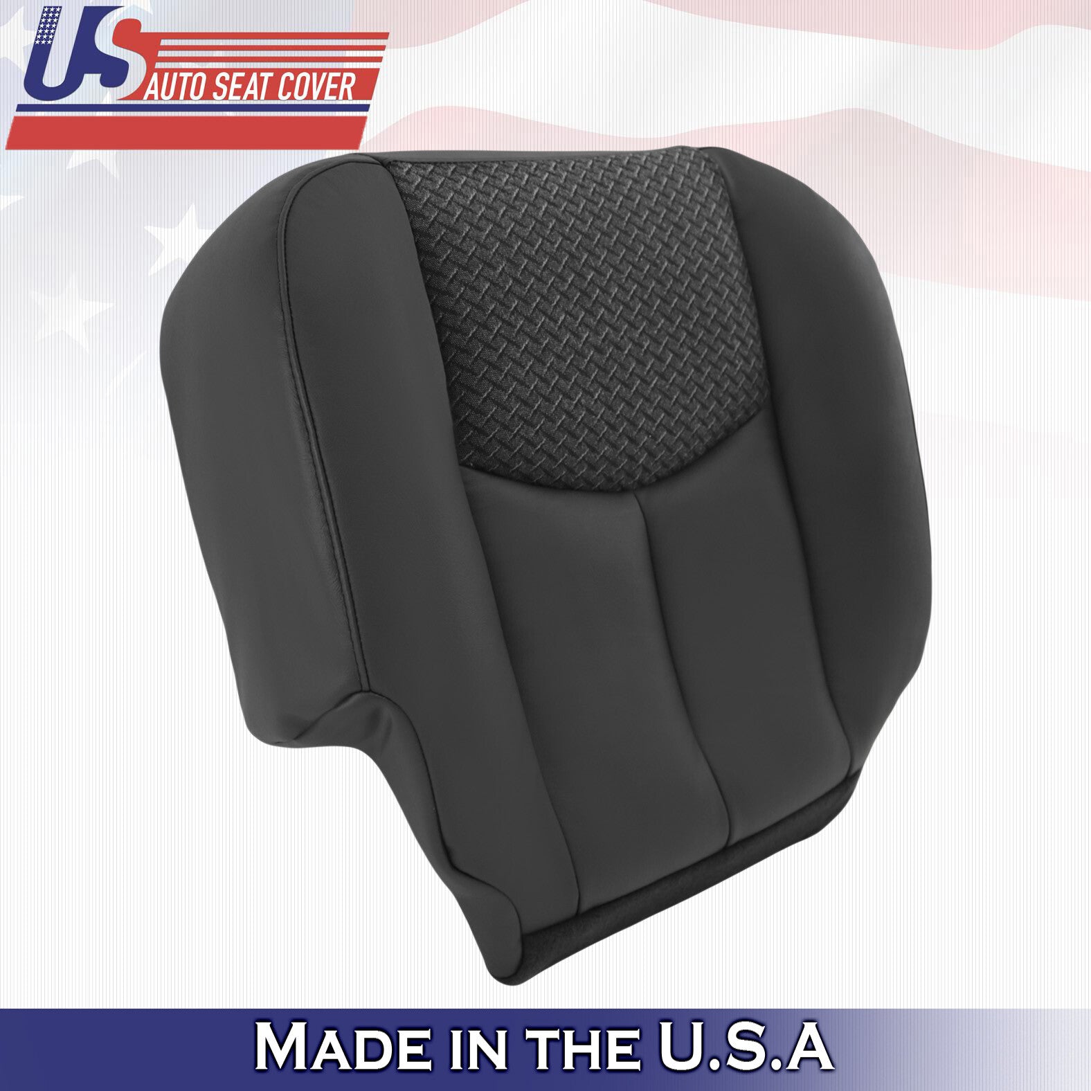 2003 2004 LOWER FRONT BOTTOM Leather-Cloth Seat Cover Dark Gray Chevy Avalanche