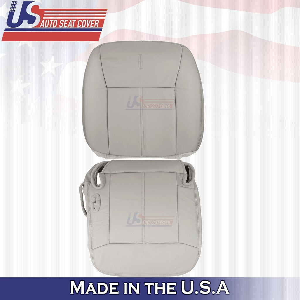 2003 2004 05 2006 2007 For Lincoln Town Car Driver Top Bottom Leather Cover Gray