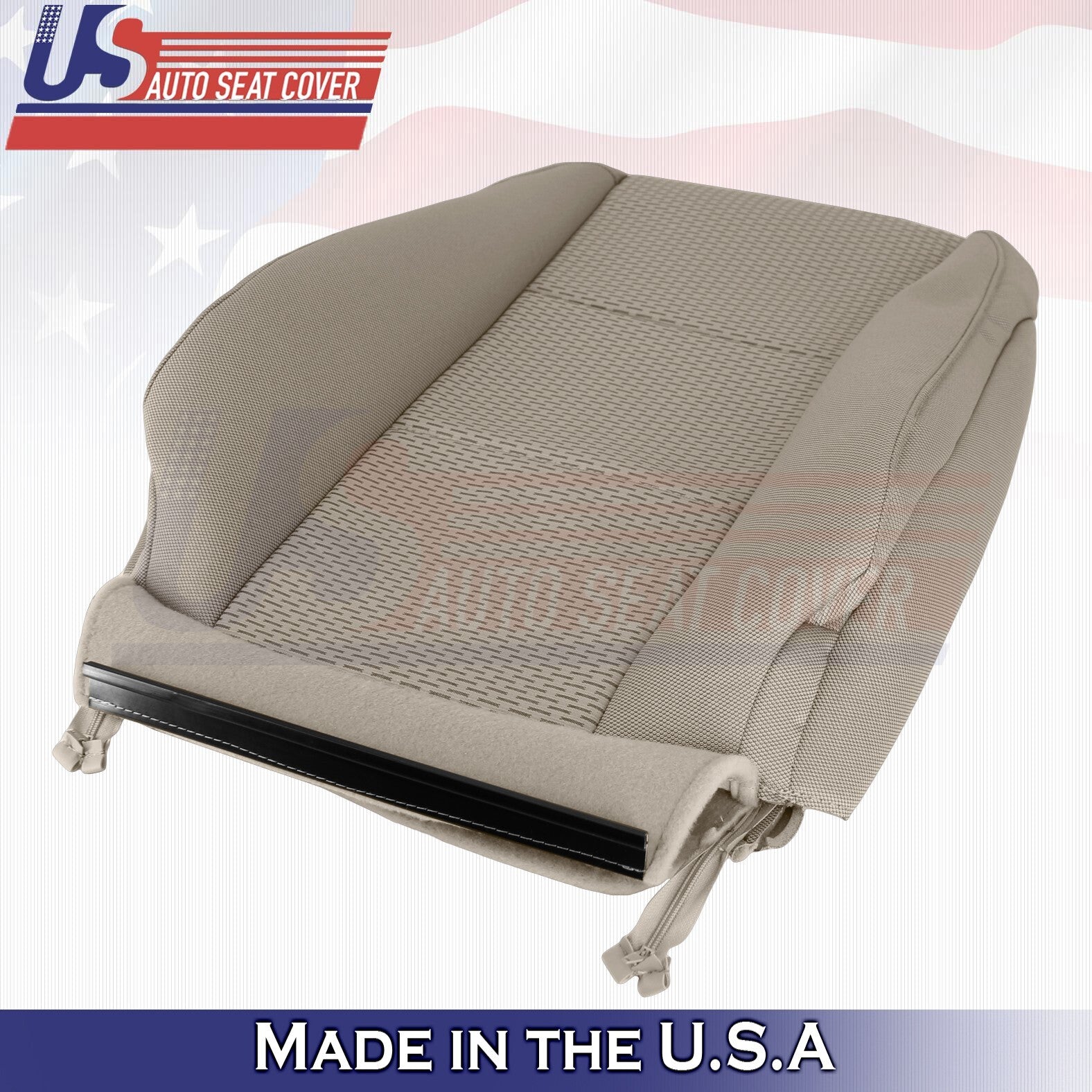 2015 to 2019 Fits Ford F150 Driver Bottom & Top Cloth Seat Cover Light Camel Tan