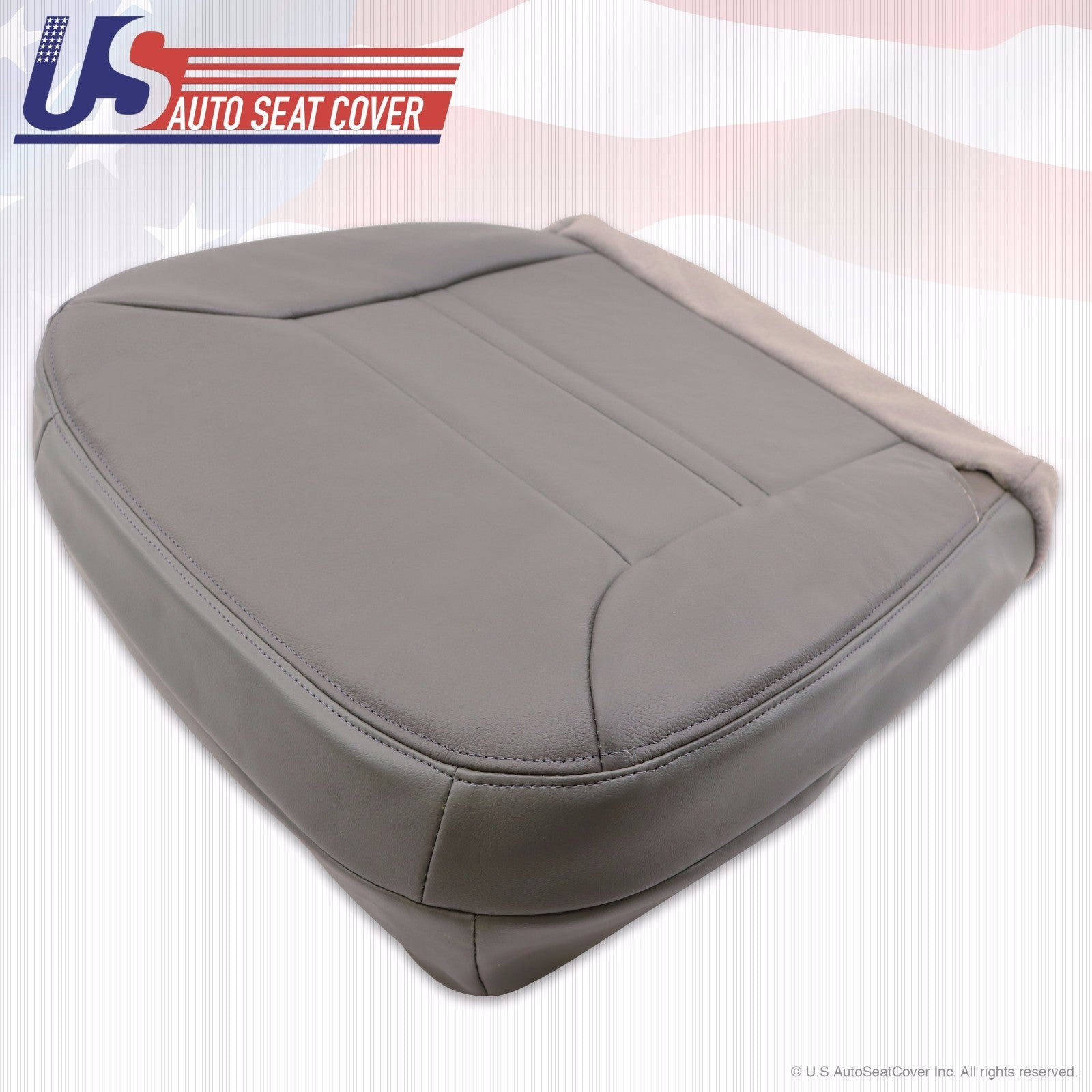 2001 Ford Excursion Limited Passenger Side Bottom Leather Seat Cover Gray