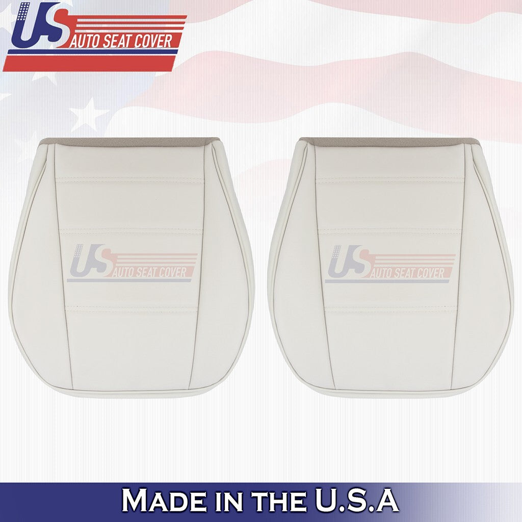 1999 -2004 Fits Ford Mustang V6 DRIVER & PASSENGER Bottoms Leather Cover White