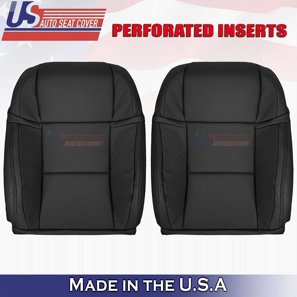2013 to 2020 Fits Lexus GS350 F-Sport Driver &Passenger Tops Leather Cover Black