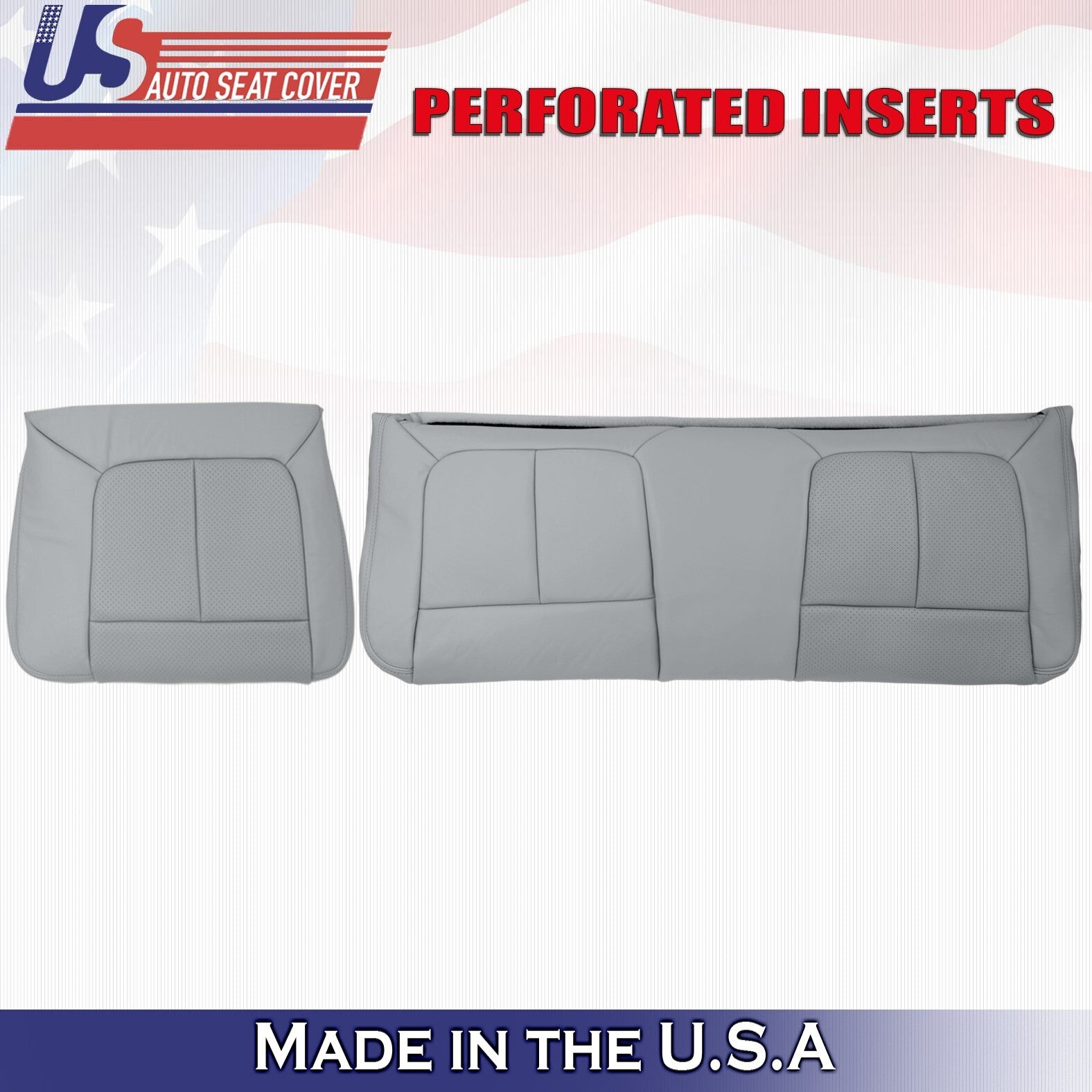 2011 to 2016 For Ford F250 2nd Row Driver & Passenger Bottom Leather Covers Gray