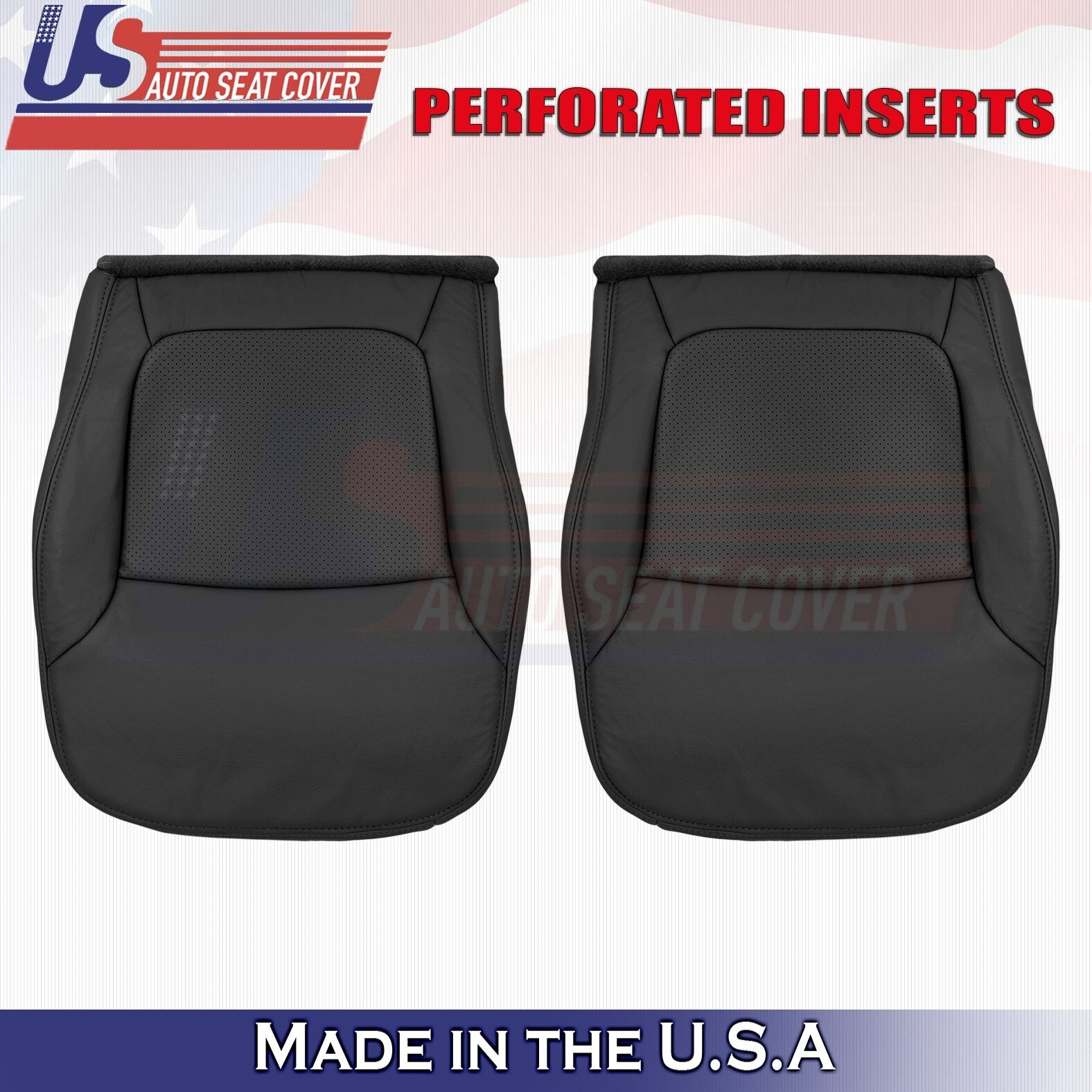 2002 2003 For Acura TL Type S Driver & Passenger Bottoms Leather Cover Black