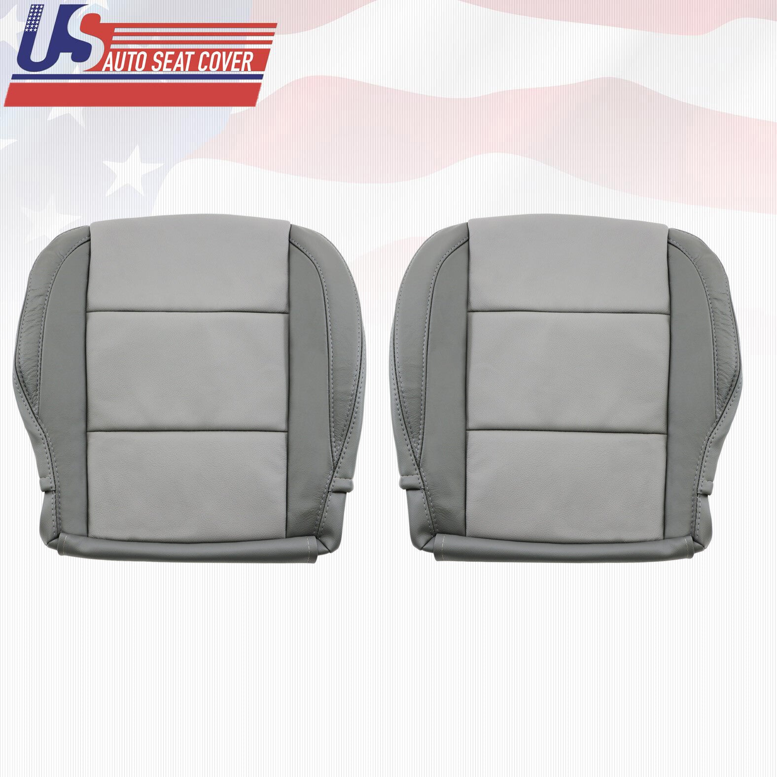 FOR DRIVER PASSENGER Bottom LEATHER 2-Tone Gray Cover Nissan Armada 2005 to 2015