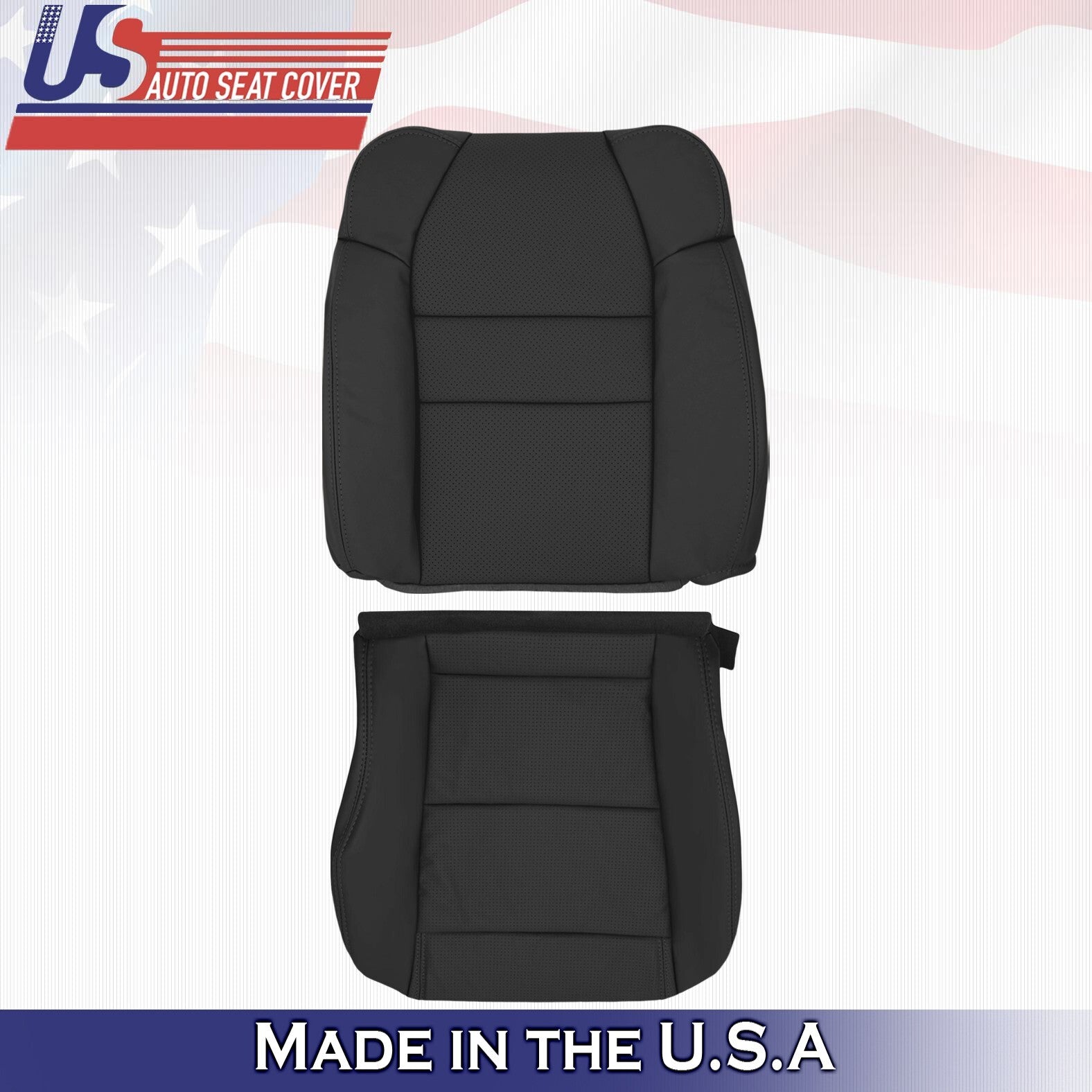 2001 2002 2003 For Acura MDX Driver Side Top & Bottom Leather Seat Covers Black