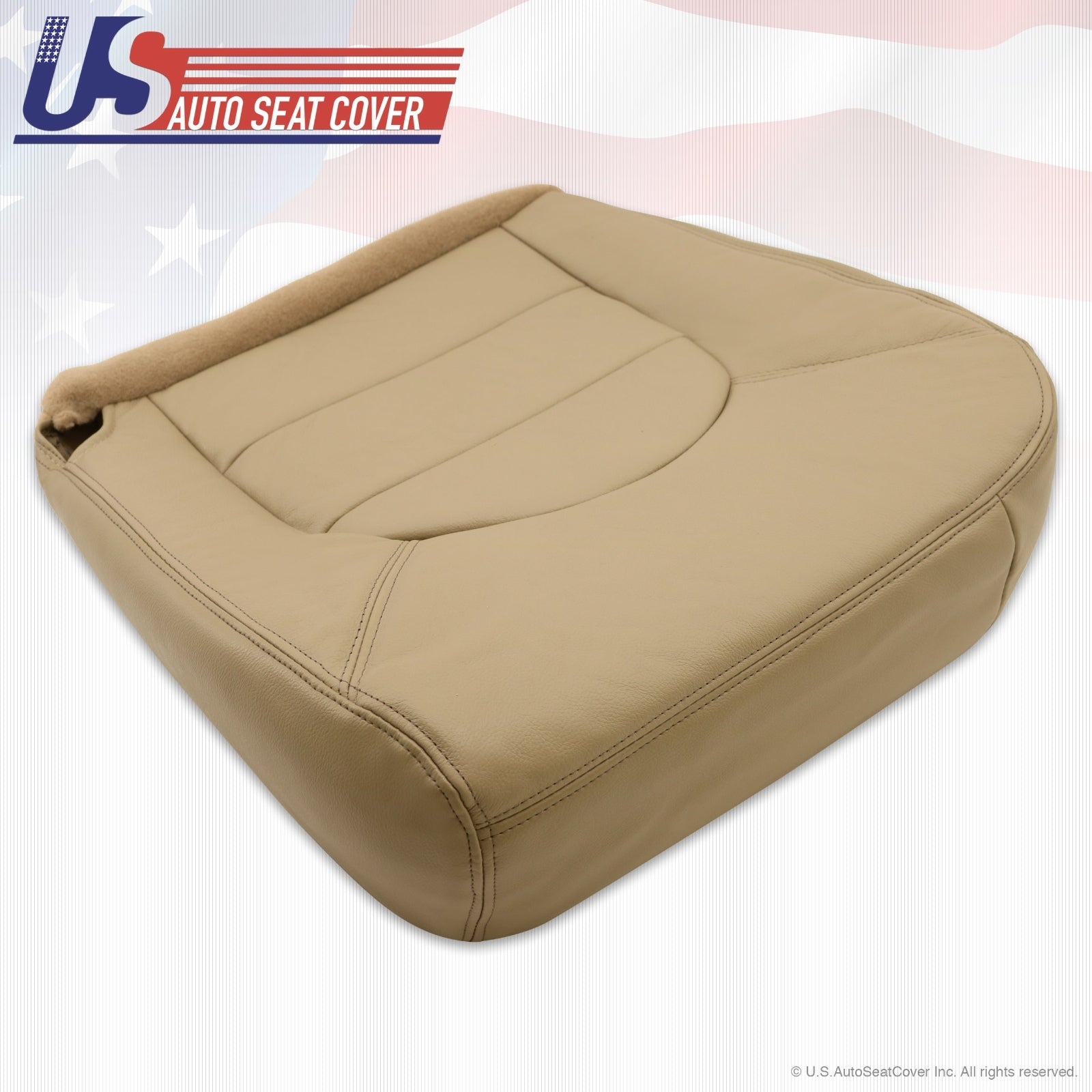 99 Ford F250 Lariat Driver & Passenger Bottom Replacement Leather Seat Cover Tan