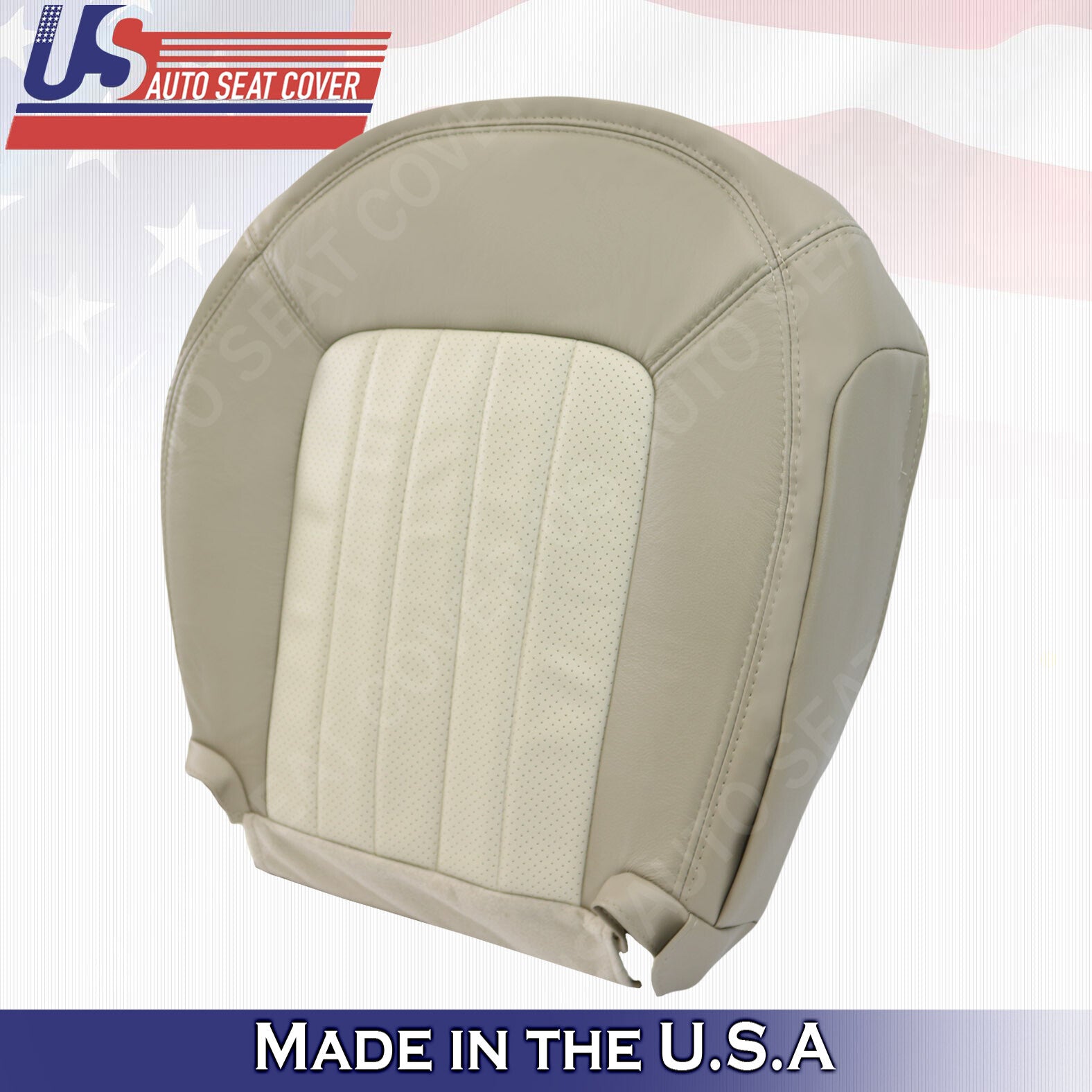 Driver Top Bottom Perforated Leather Seat Tan 2002 to 2005 Mercury Mountaineer