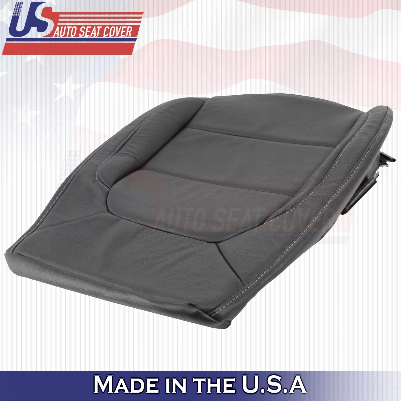2020 For Chevy Silverado 1500 WT Driver & Passenger Bottom Leather Covers Black