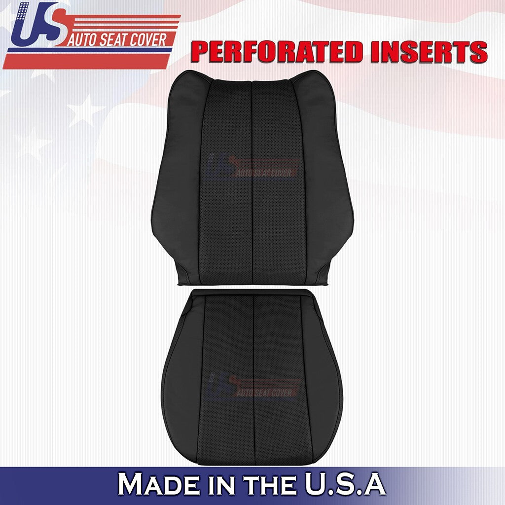 1999 - 2003 FITS Toyota Camry Solara Driver Bottom & Top Leather Seat Cover Blk