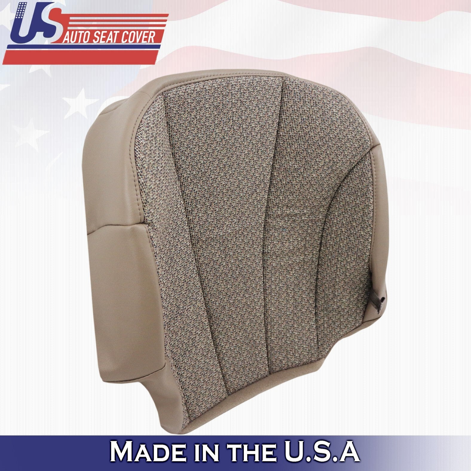 1999-2002 For Chevy Silverado WT Cloth Passenger Top & Bottom Seat Covers Tan
