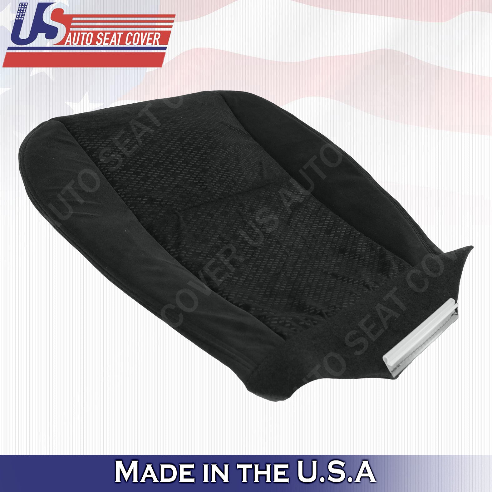 Passenger Top & Bottom For 2007 2008 GMC Sierra 3500 Cloth Seat Cover Black