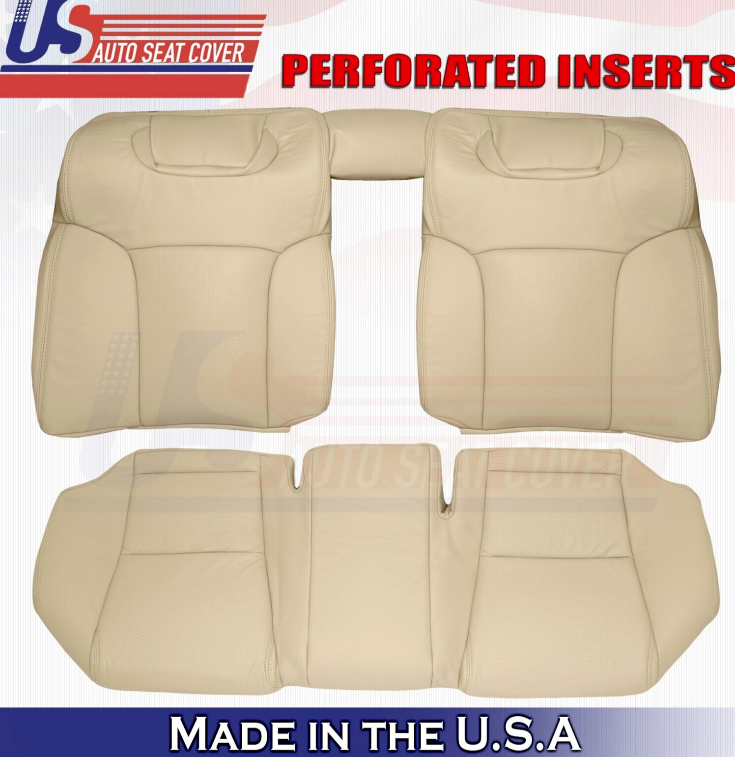2010 For Lexus GS300 GS350 2nd Row Top & Bottom Perforated Leather Covers Tan