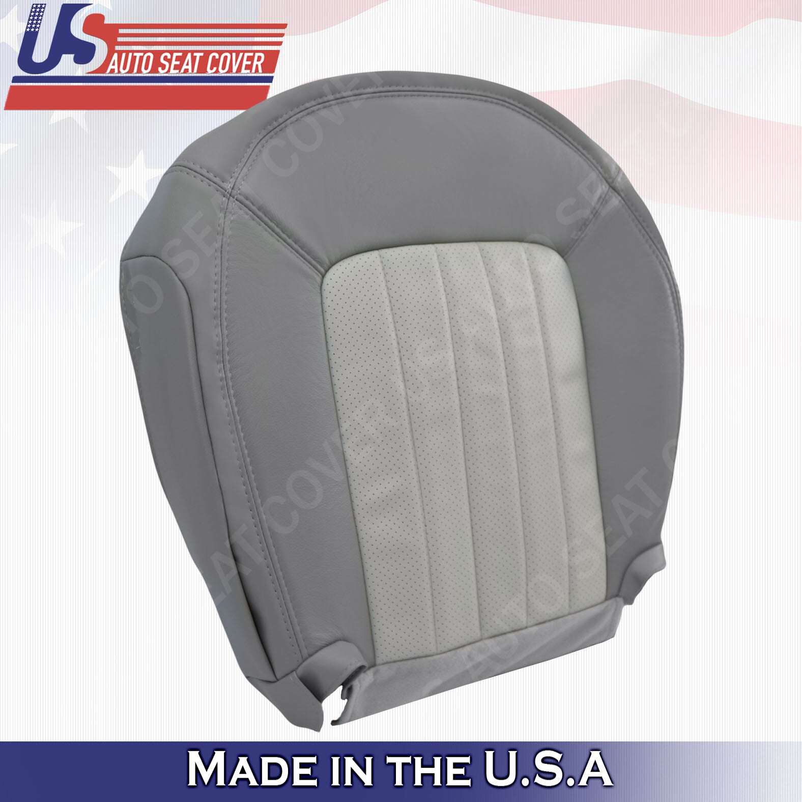 2002 TO 2005 Mercury Mountaineer Passenger Bottom Leather Seat Cover 2-TONE GRAY