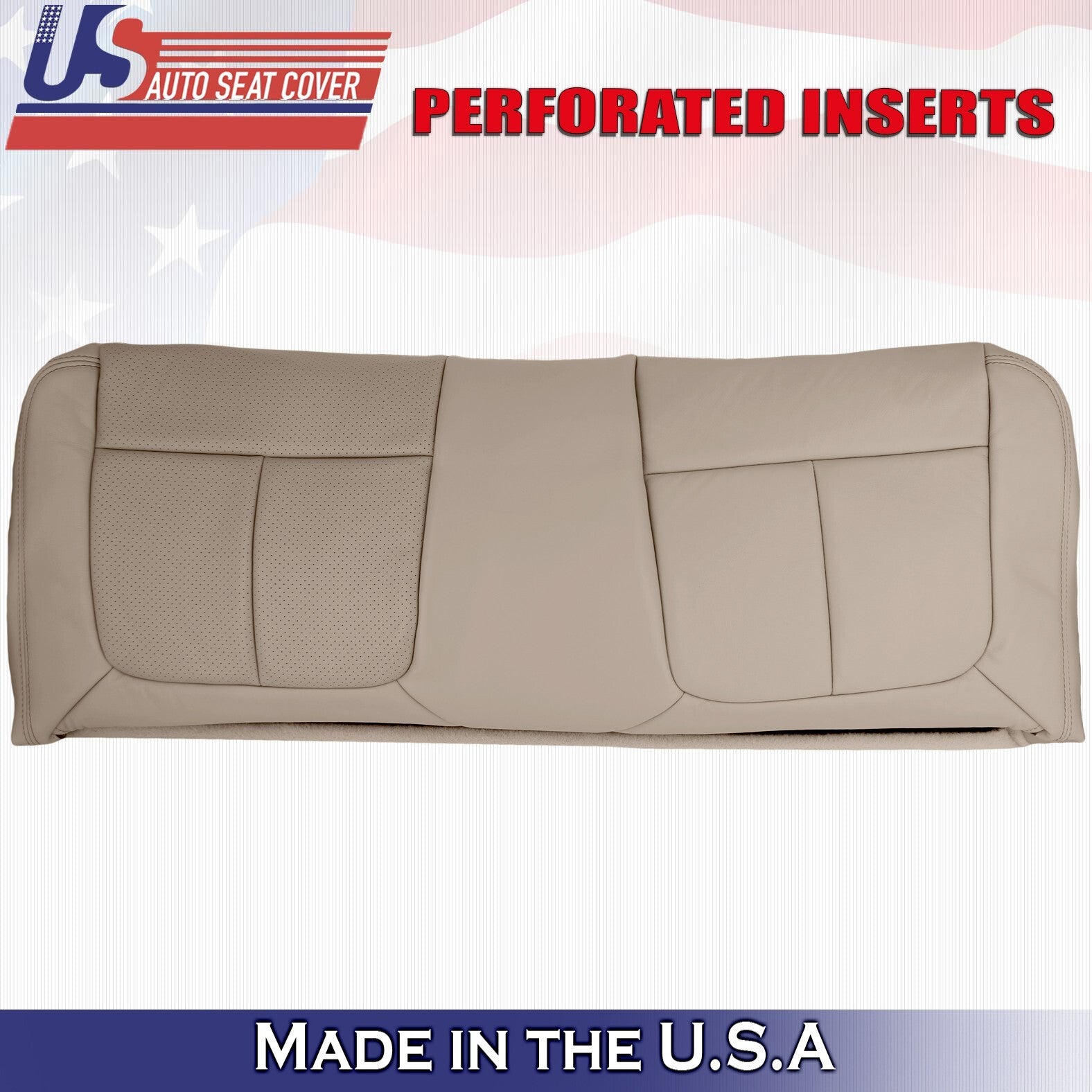 2014 2015 2016 For Ford F450 F550 Rear Side Driver Bottom Leather Seat Cover Tan