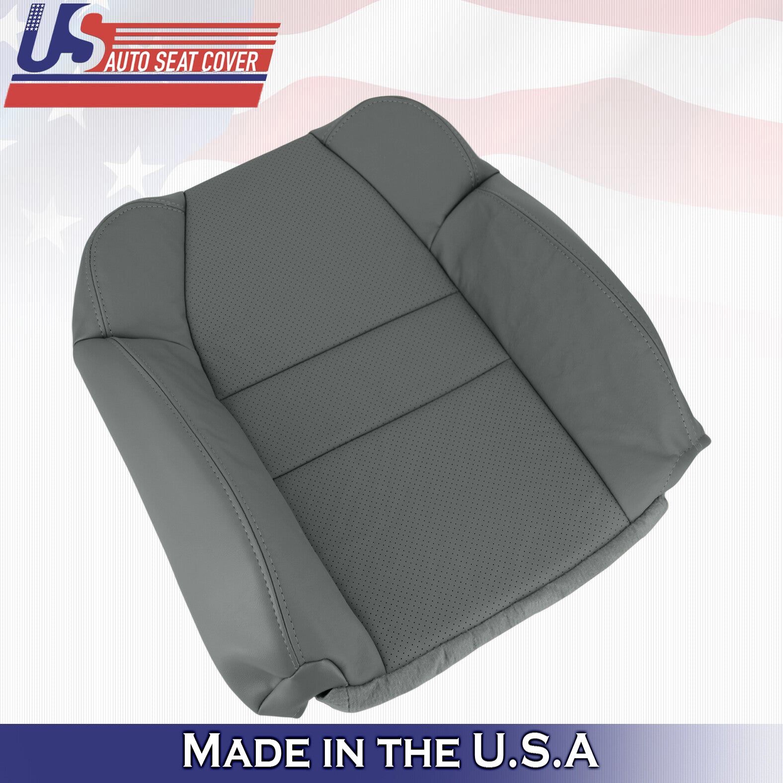 2001 2002 2003 For Acura MDX Driver Side Top & Bottom Leather Seat Covers Gray