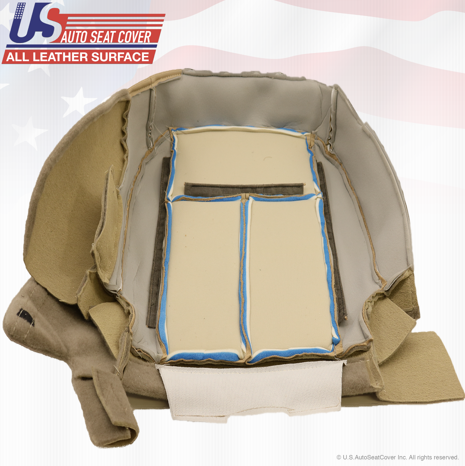 2011 2012 Ford Expedition Passenger Bottom Leather Replacement Seat Cover Tan