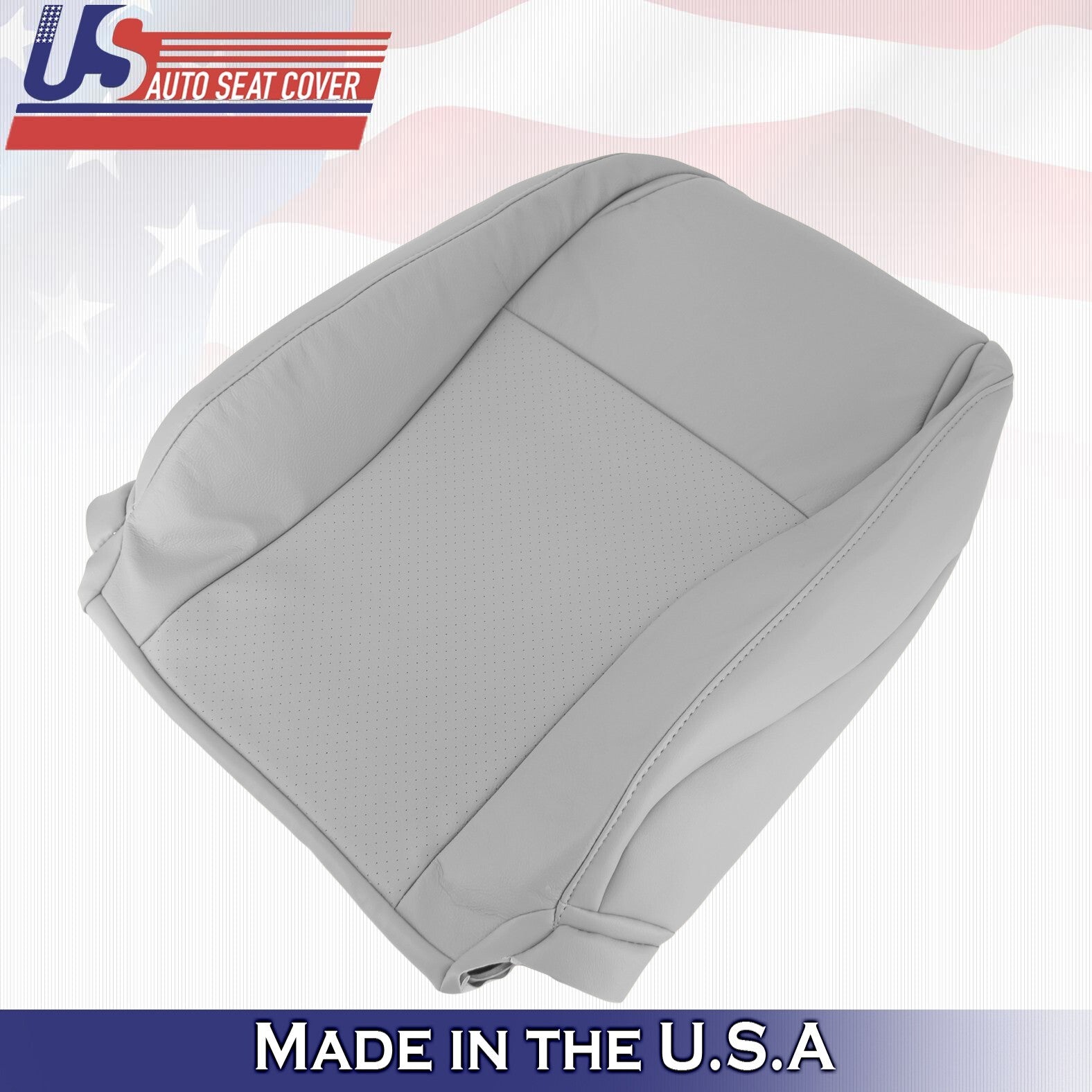 2012 2013 For Toyota Highlander 2x Top & 2x Bottom Perf Leather Seat Covers Gray
