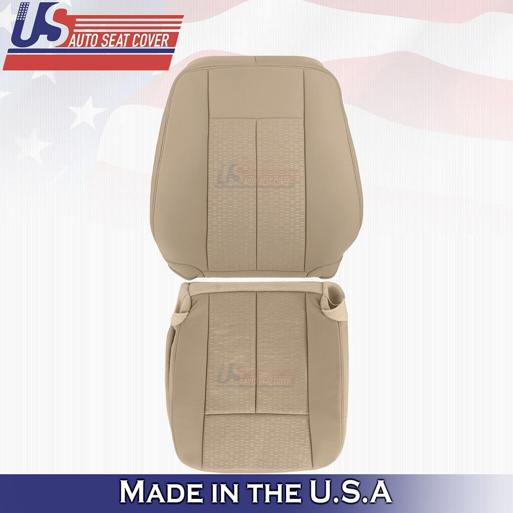 2007 to 2014 Fits Ford Expedition Front Set Tops & Bottoms Cloth Cover Camel Tan