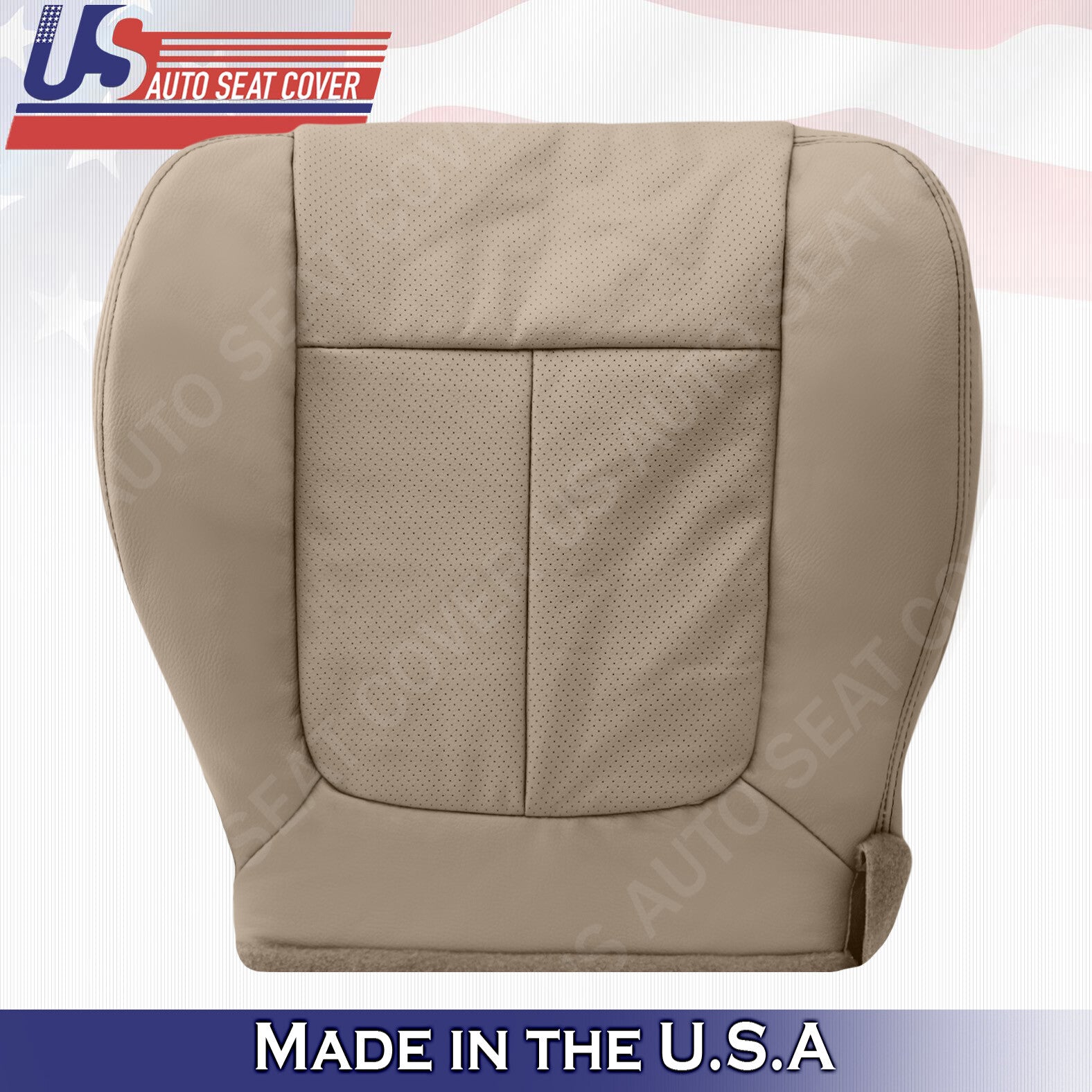 2011 to 2014 Fits Ford F150 Lariat Driver Bottom Perforated Leather Cover Tan