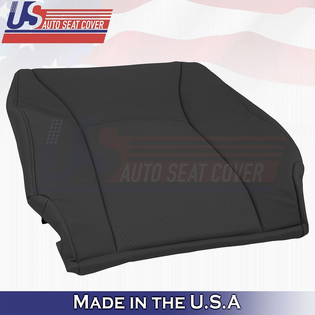 2004 to 2007 Fits Toyota Highlander Driver Top & Bottom Leather Seat Cover Black