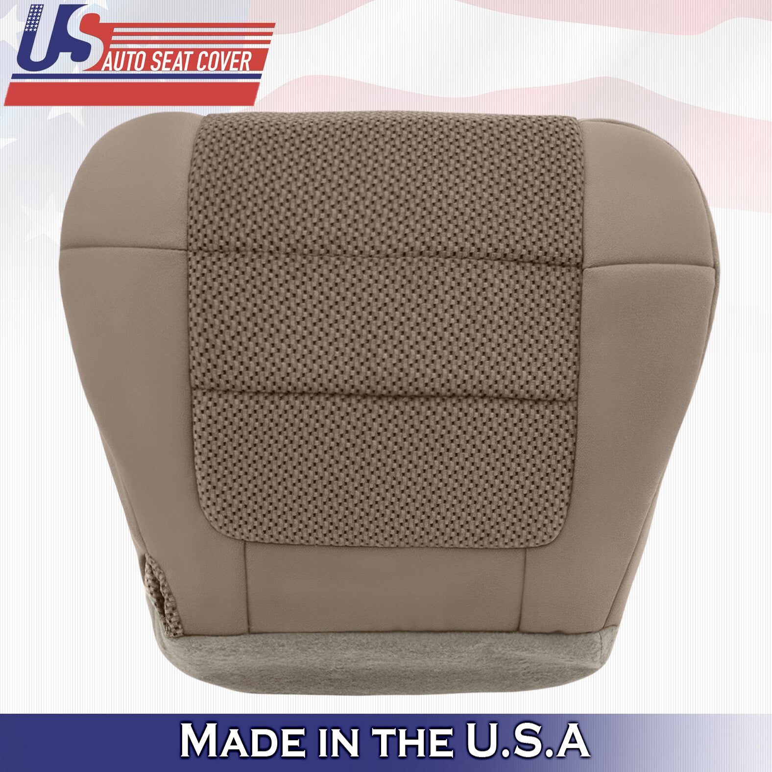 2001- 2003 Ford F150 XLT Front DRIVER Bottom Cloth Seat Cover Med Parchment Tan