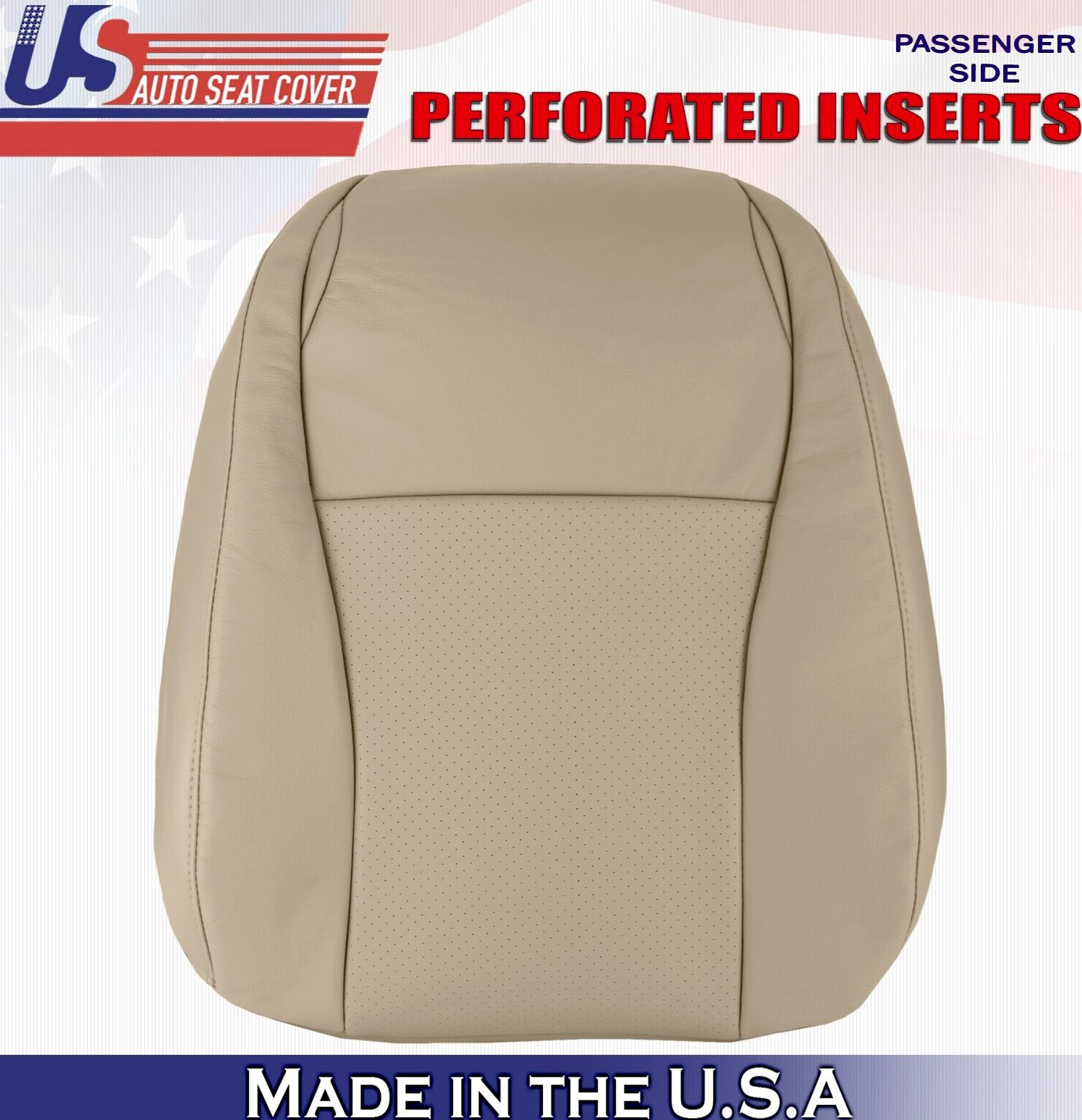 2010 2011 For Toyota Highlander Passenger Top Perforated Leather Seat Cover Tan