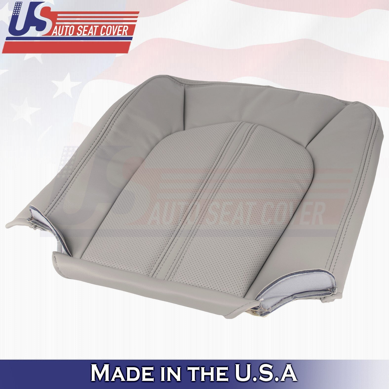 2008 to 2013 For Cadillac CTS Driver & Passenger Bottom Leather Seat Covers Gray