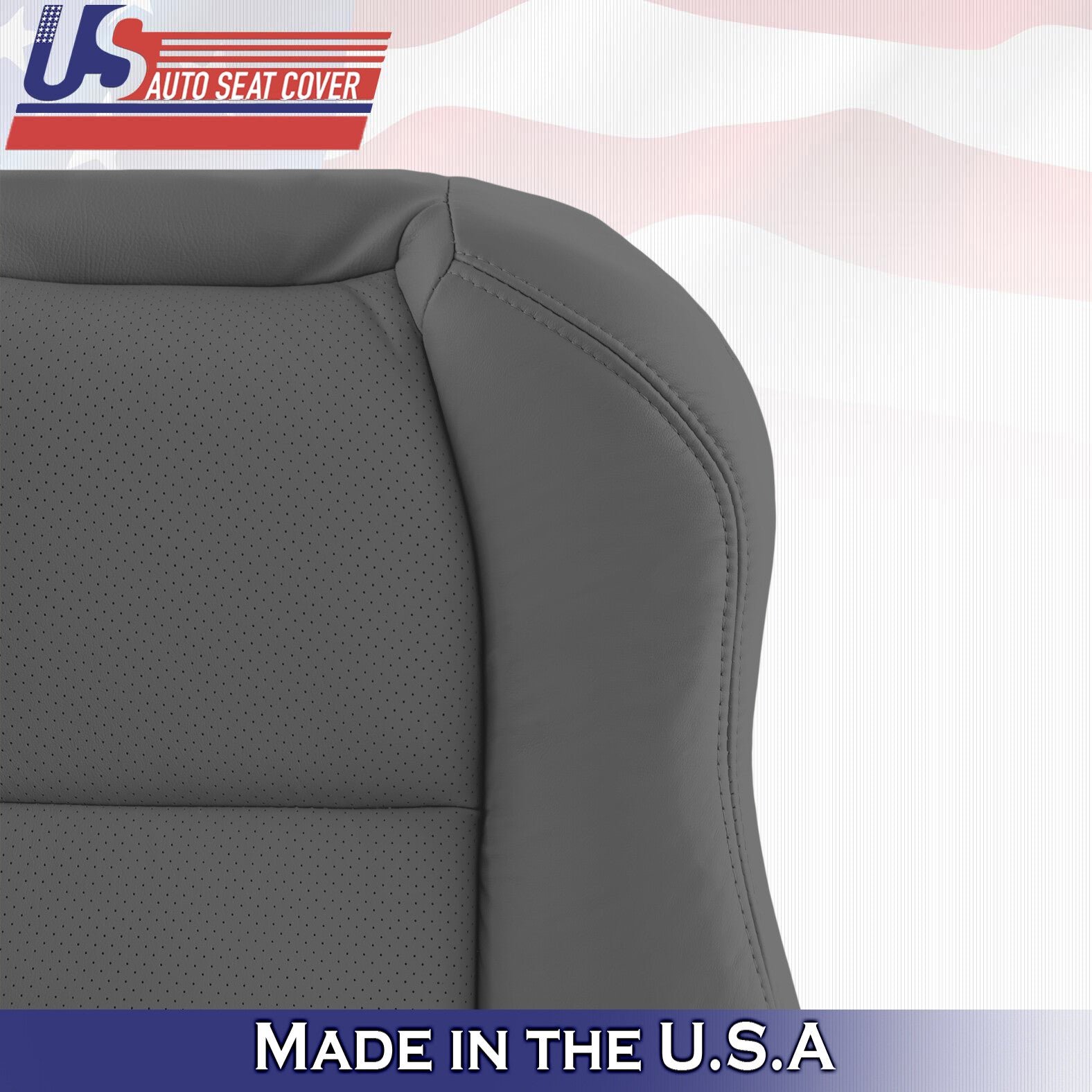 2004 Fits Acura TL Front & Rear Top & Bottom 6PCS Perforated Leather Covers Gray