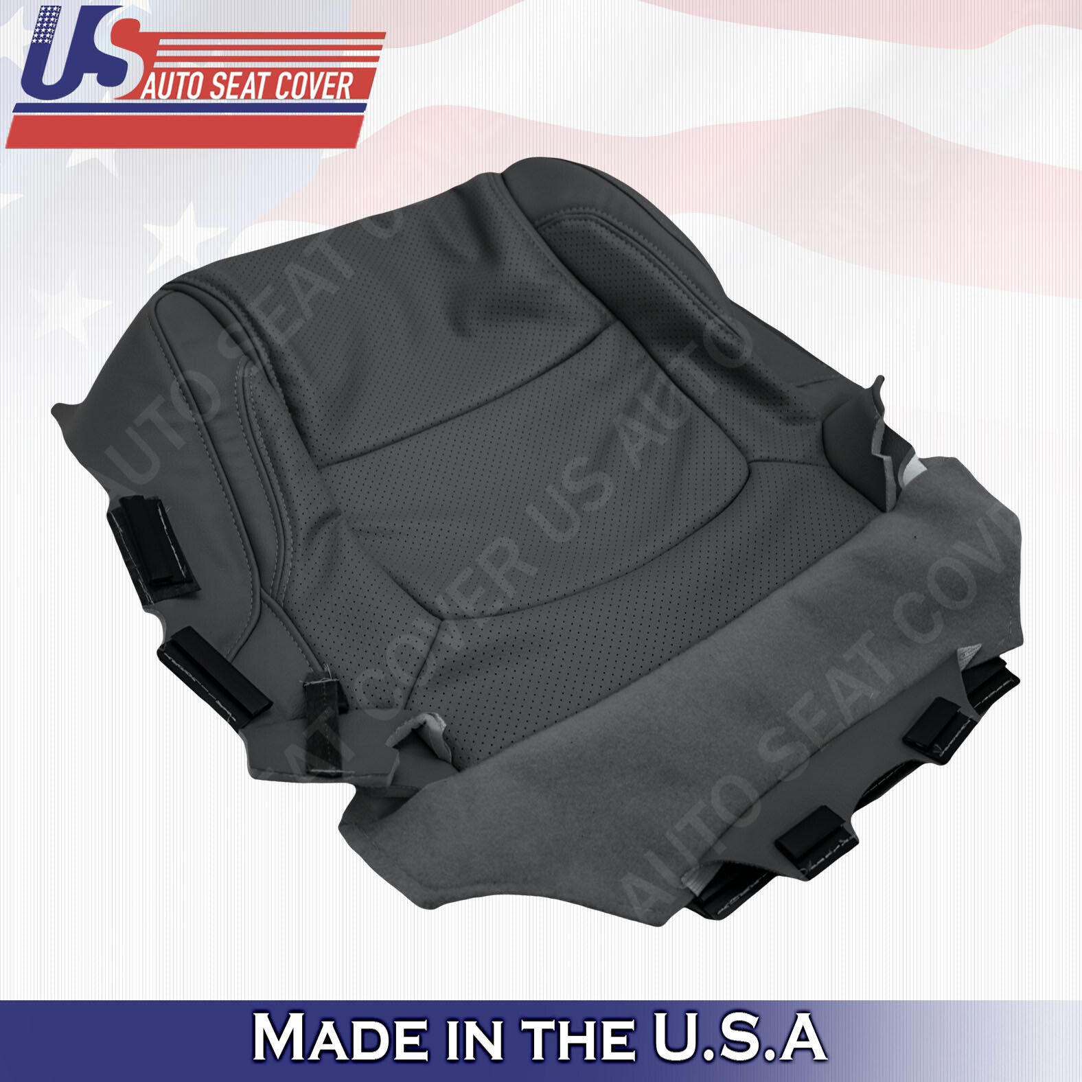2011 to 2015 Ford Explorer Driver Bottom & Top Leather Perforated Cover Black