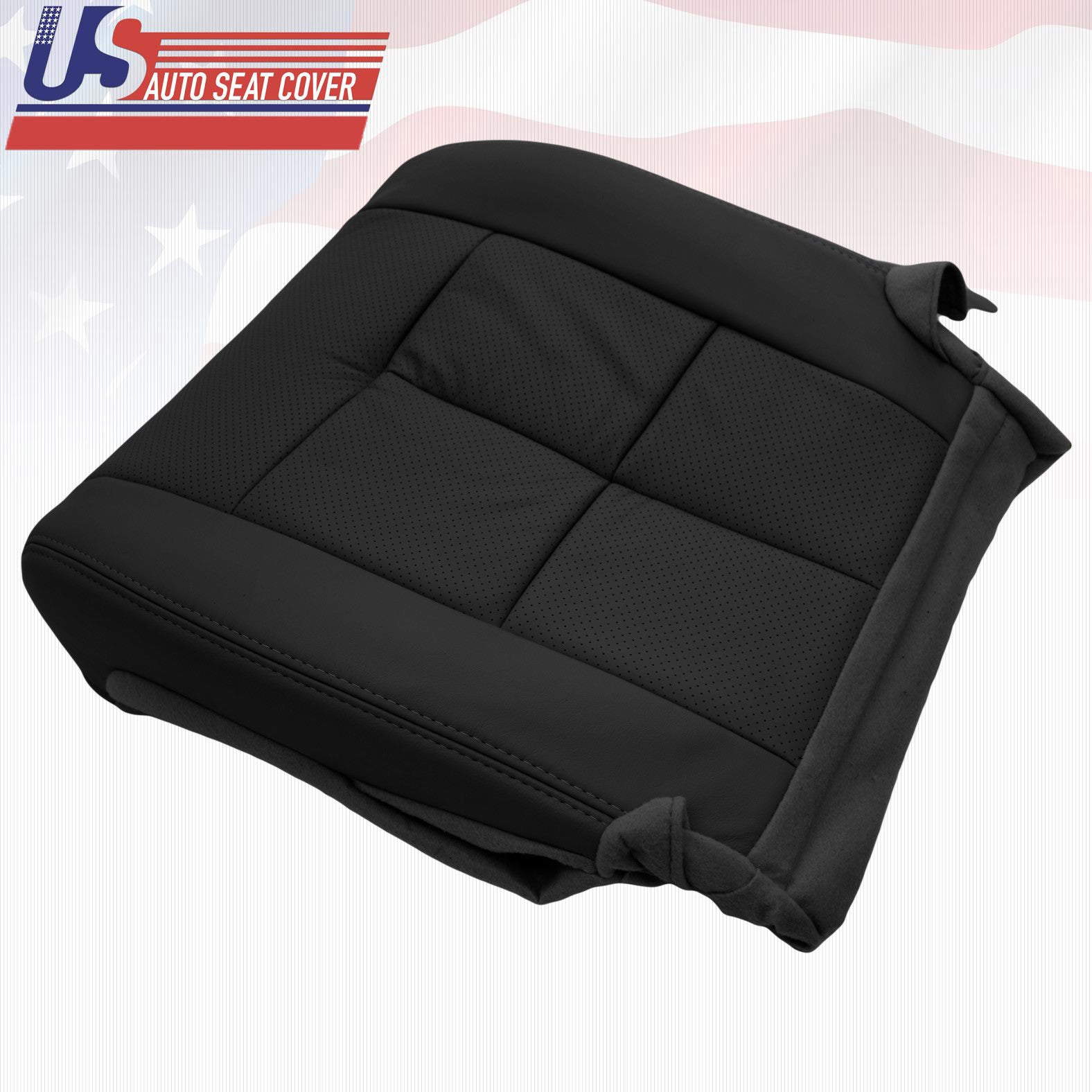 2007-2012 Lincoln Navigator Passenger Bottom Perforated Leather Seat Cover Black