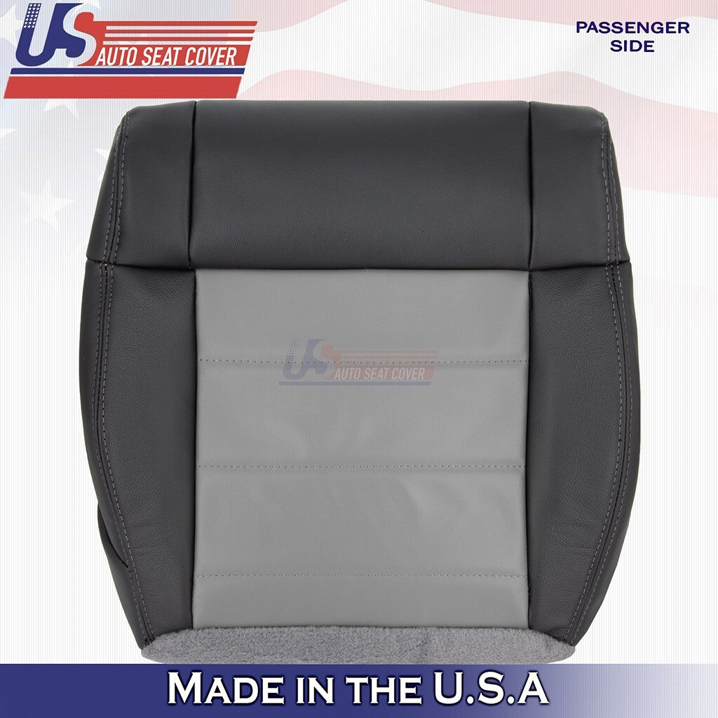 2008 to 2012 Fits Jeep Wrangler Passenger Bottom Leather Cover Dk/Med Slate Gray