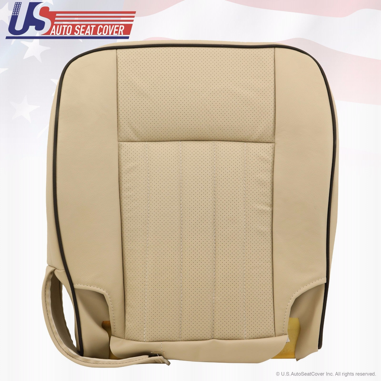 2006 Lincoln Navigator Passenger Bottom Perforated Leather Seat Cover Camel Tan