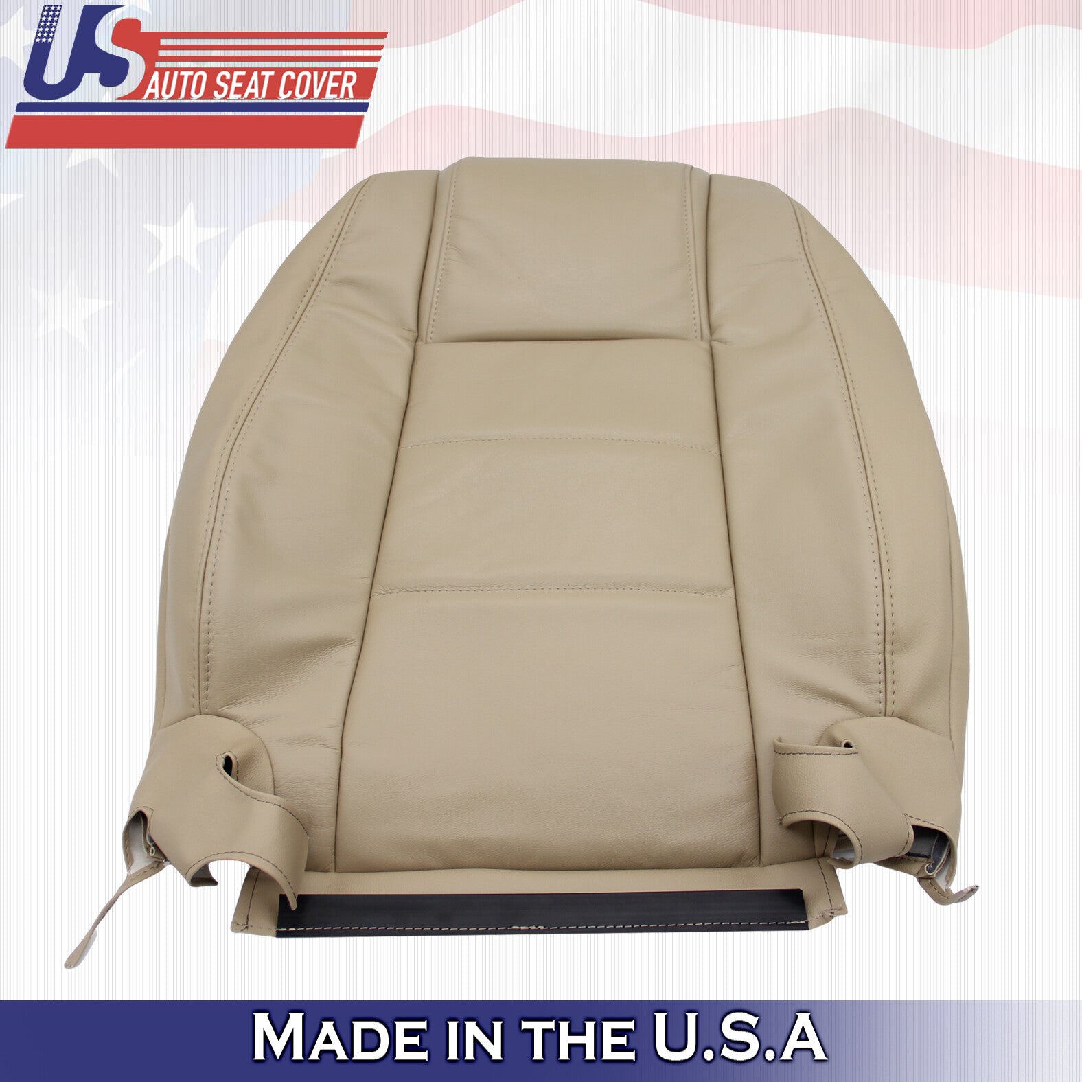 2005 to 2009 For Ford Mustang V6 Driver Side Top Leather Seat Cover in Tan