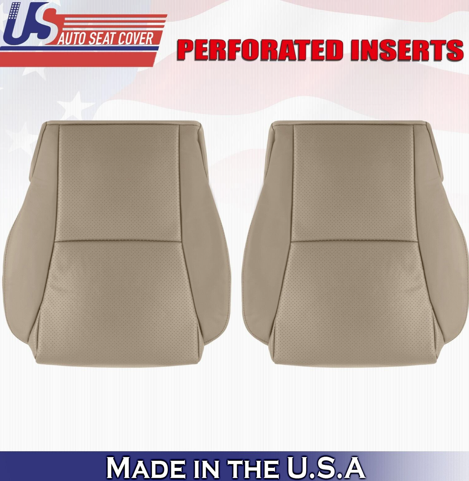 2006 For Toyota Solara Convertible Driver & Passenger Bottom Leather Covers Tan