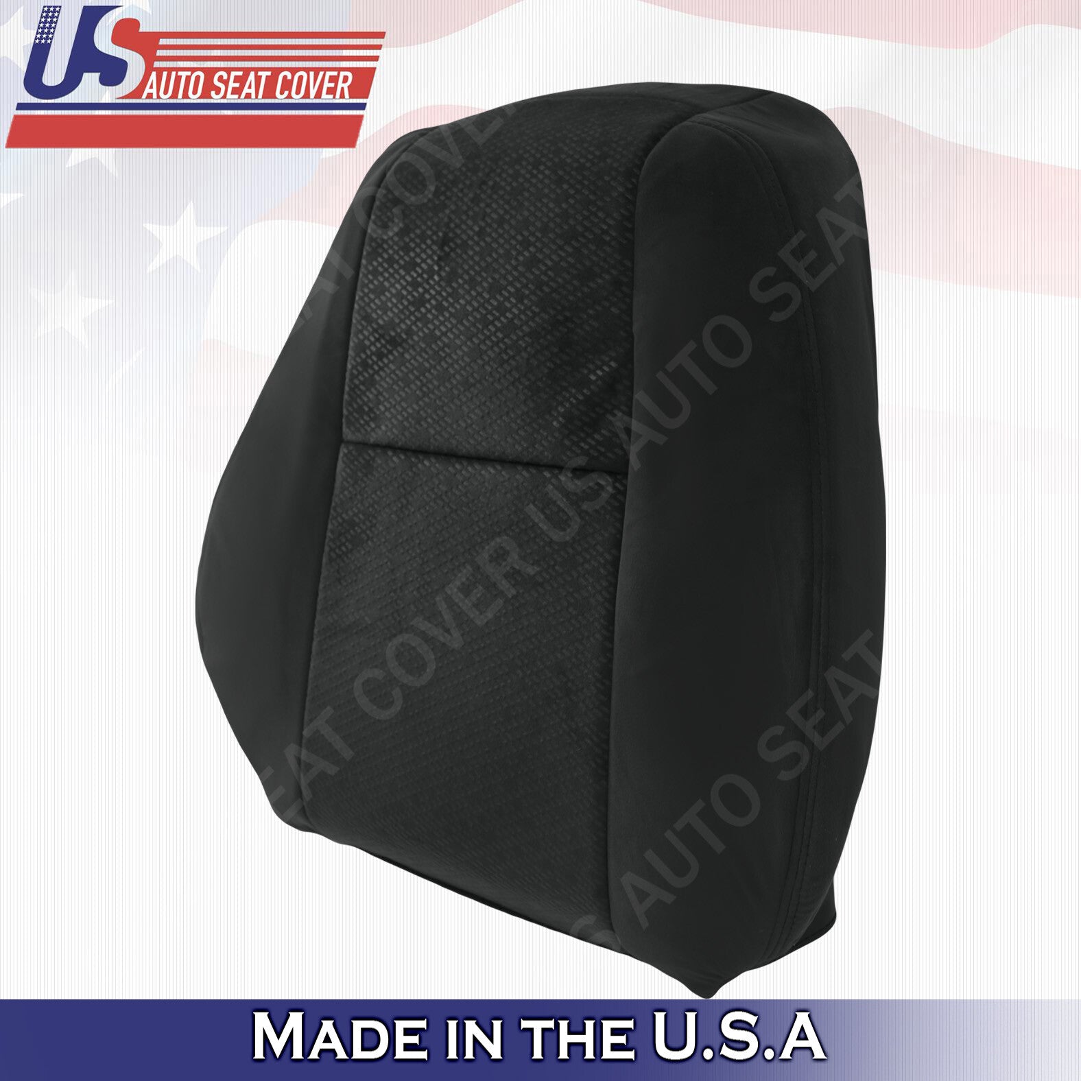 Passenger Top & Bottom For 2007 2008 GMC Sierra 3500 Cloth Seat Cover Black