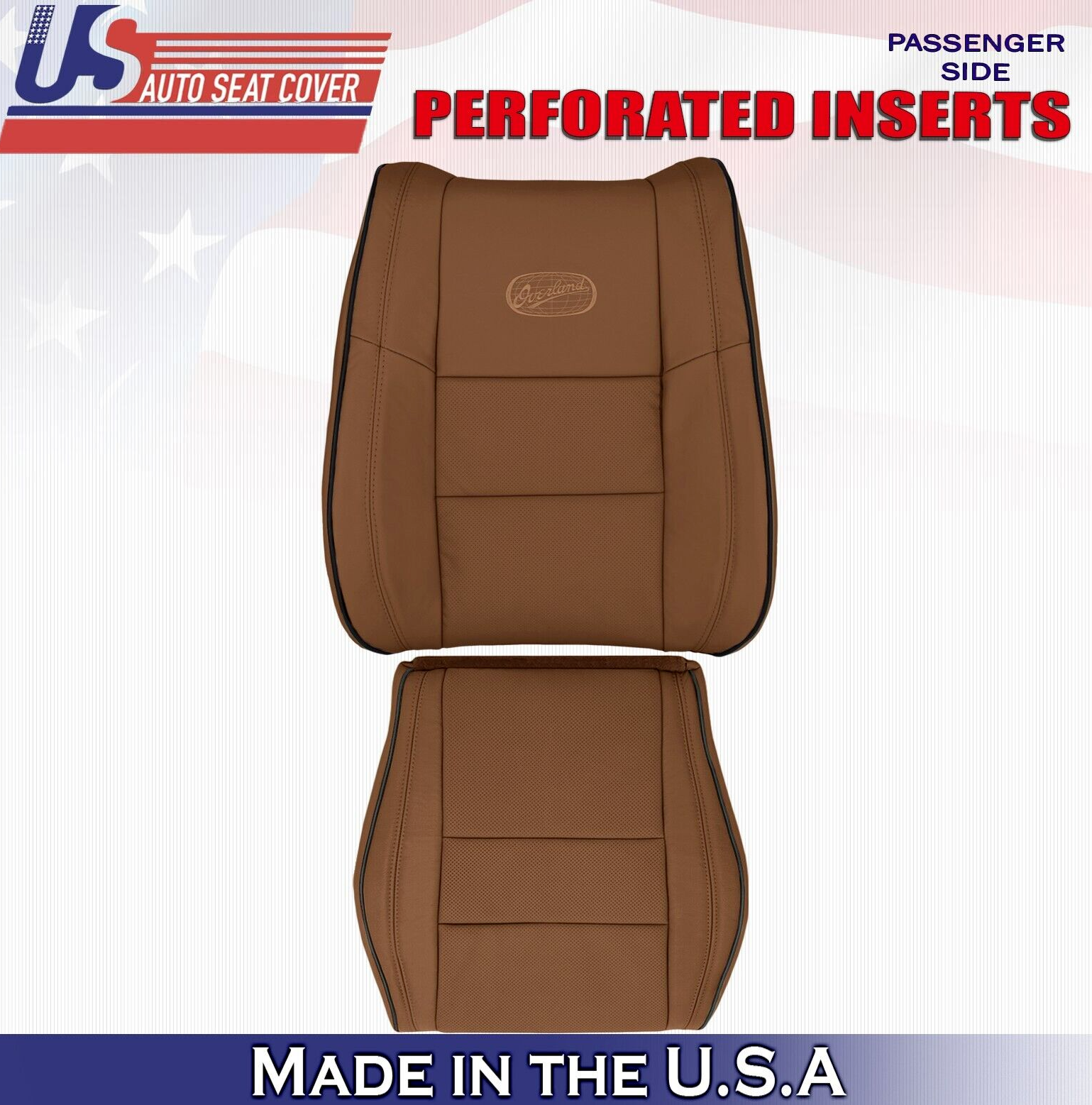 2019 For Jeep Grand Cherokee OVERLAND Passenger Top Bottom Leather Covers Brown