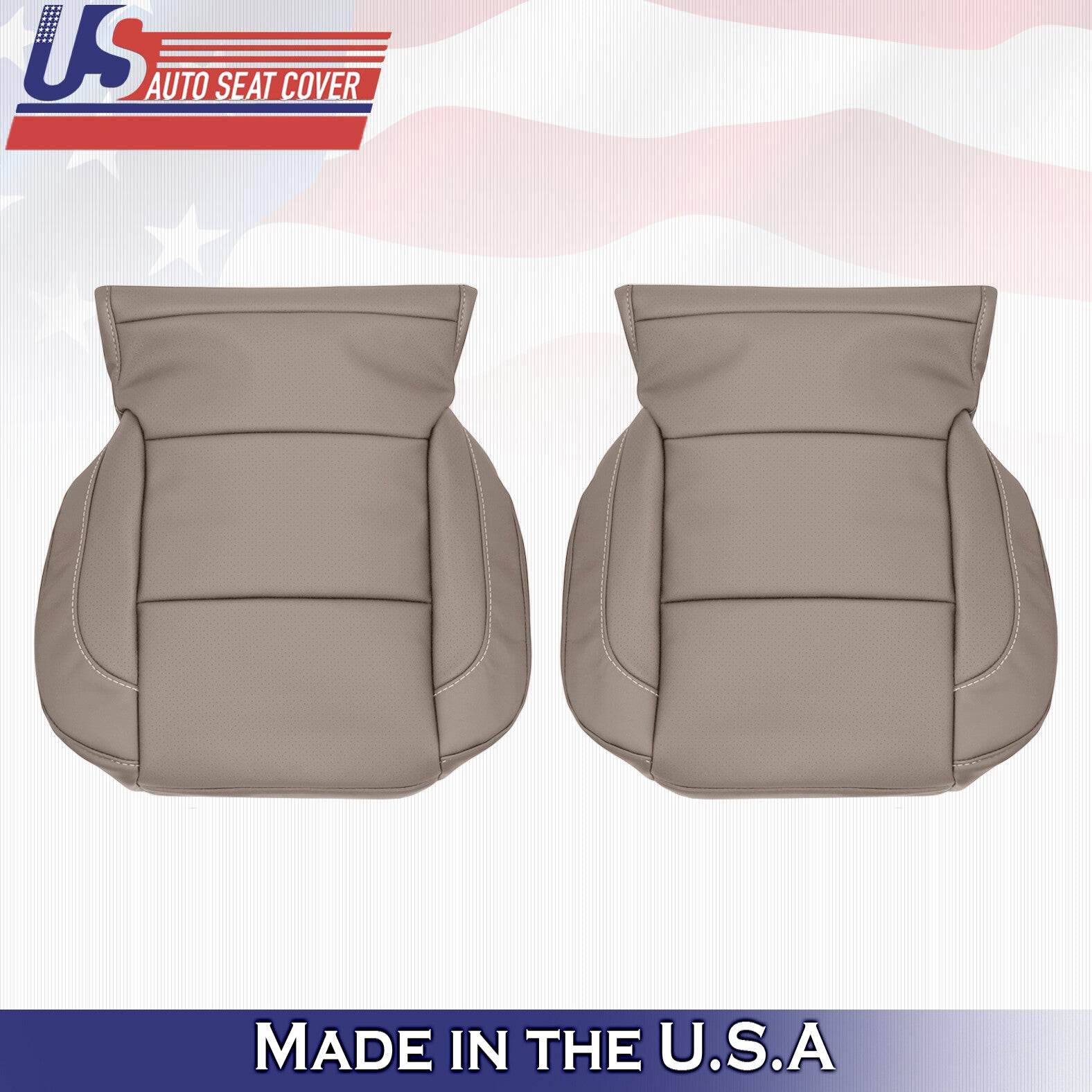 Front Bottom Perforated Leather Cover Tan For 2014-2019 Suburban Tahoe Silverado