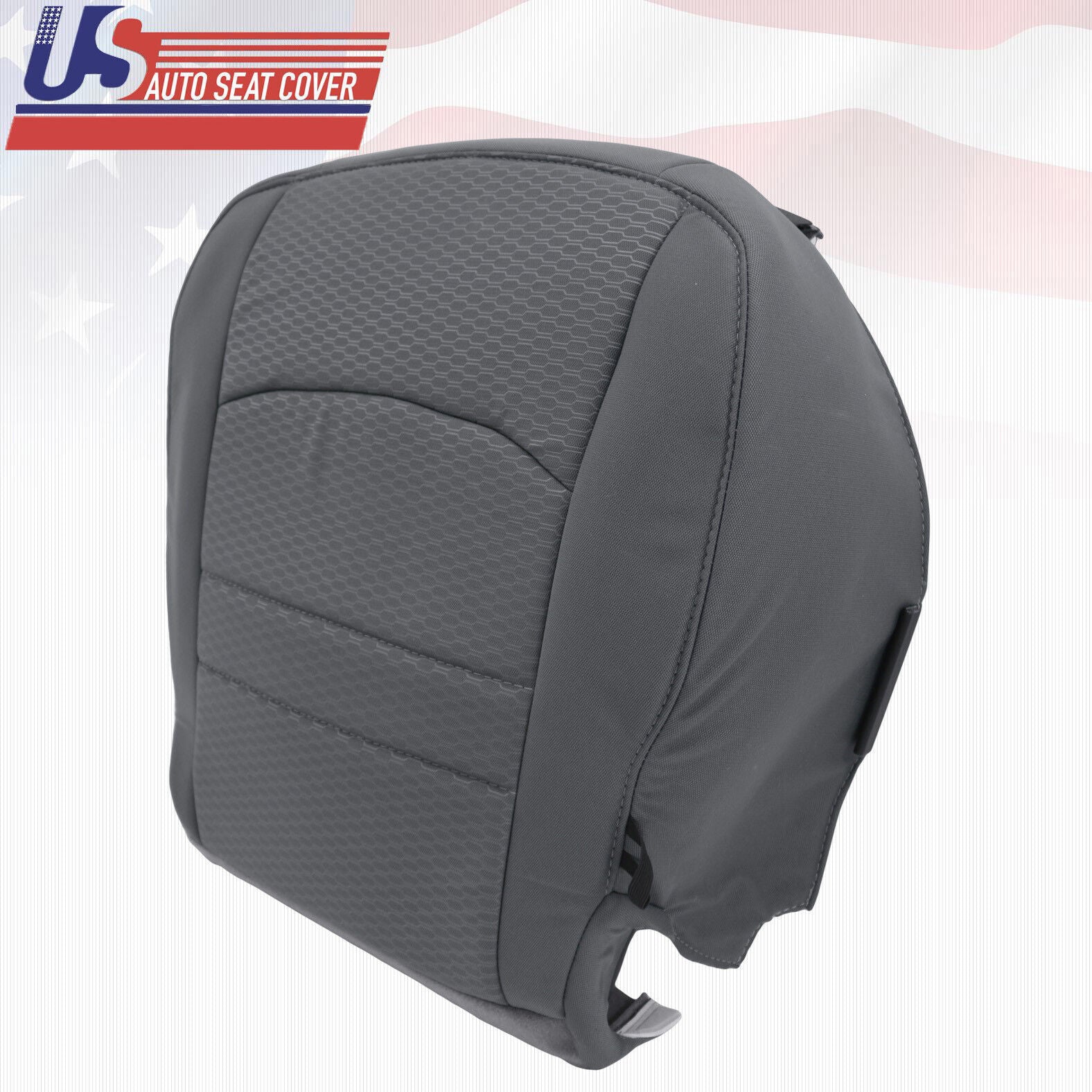 2013 to 2018 For Dodge Ram 1500 SLT Driver Top & Bottom Cloth Seat Covers Gray