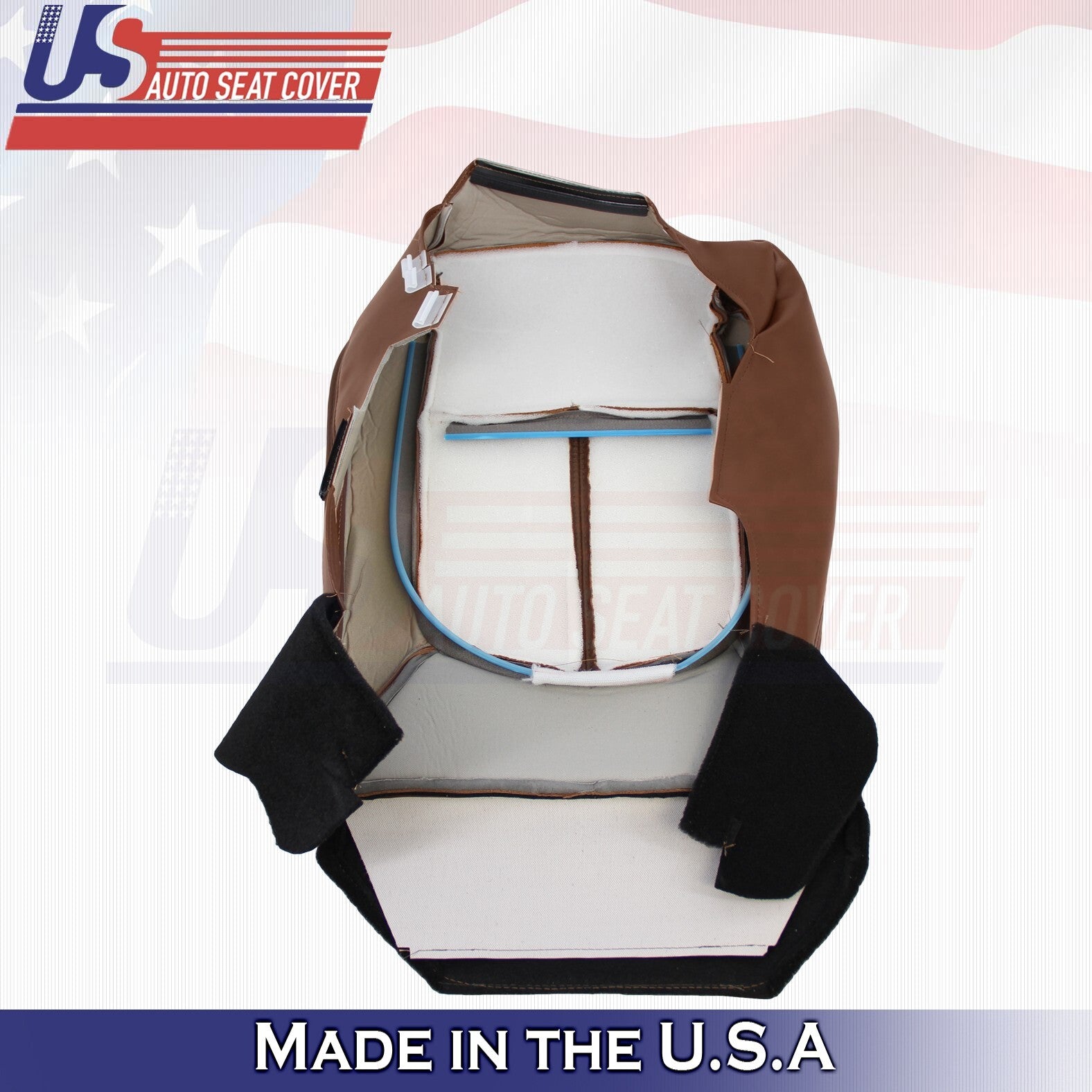 2013 to 2016 For Ford F450 Platinum Passenger Top & Bottom Leather Covers Brown