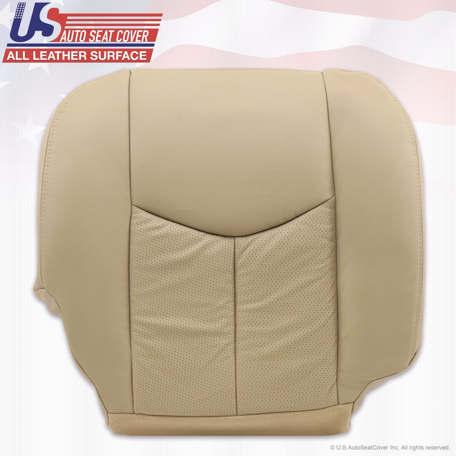 2003-2006 Cadillac Escalade Passenger Bottom & Lean Back Leather Seat Cover Tan