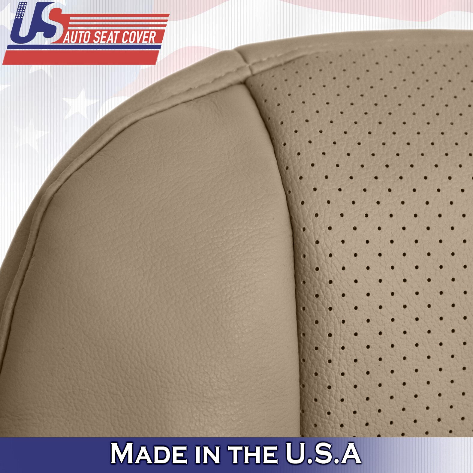 Fits 2005 2006 2007 2008 Acura RL Front Top & Bottom Leather Seat Cover Tan