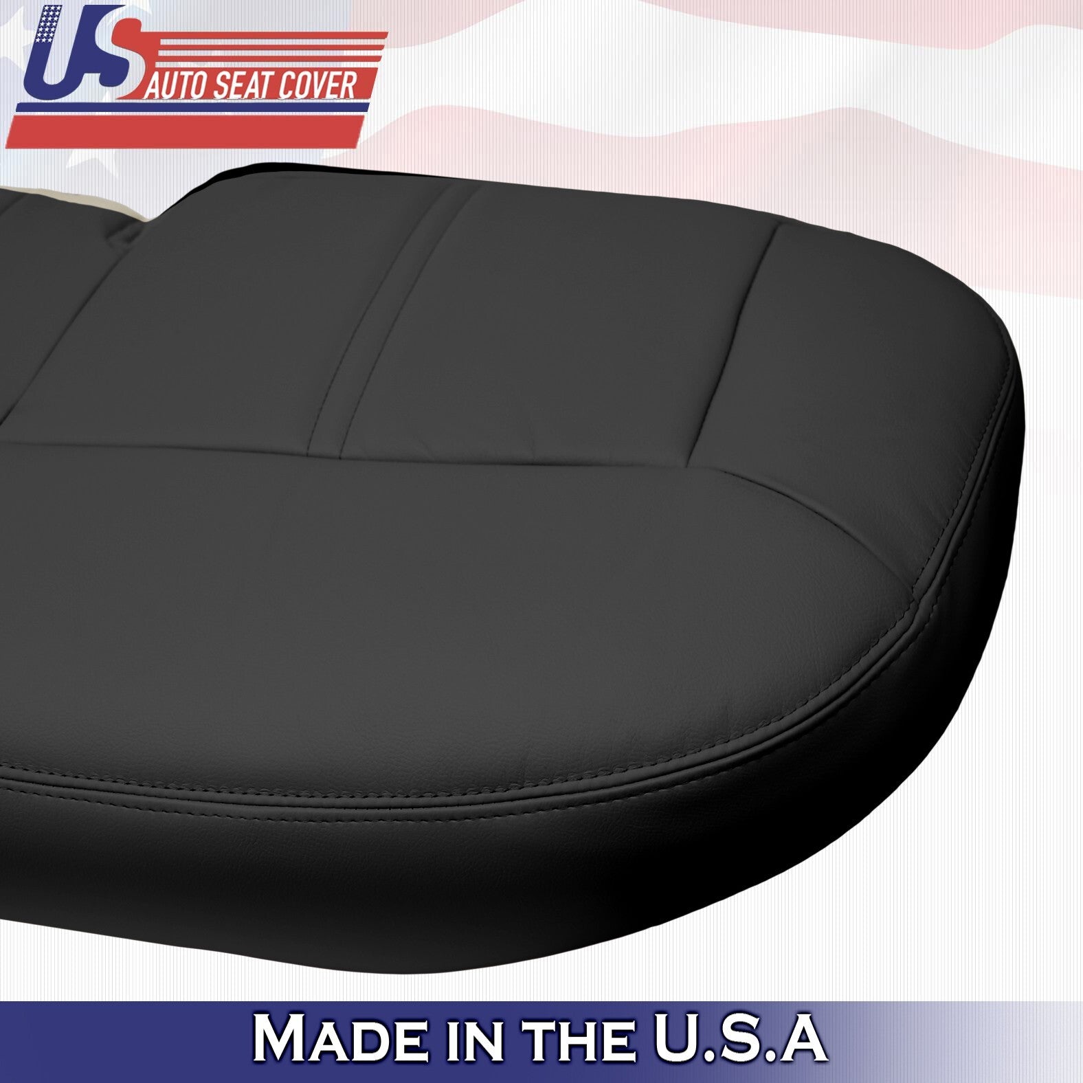2003 2004 2005 For Lincoln Town Car Rear Bench Bottom Leather Cover Black
