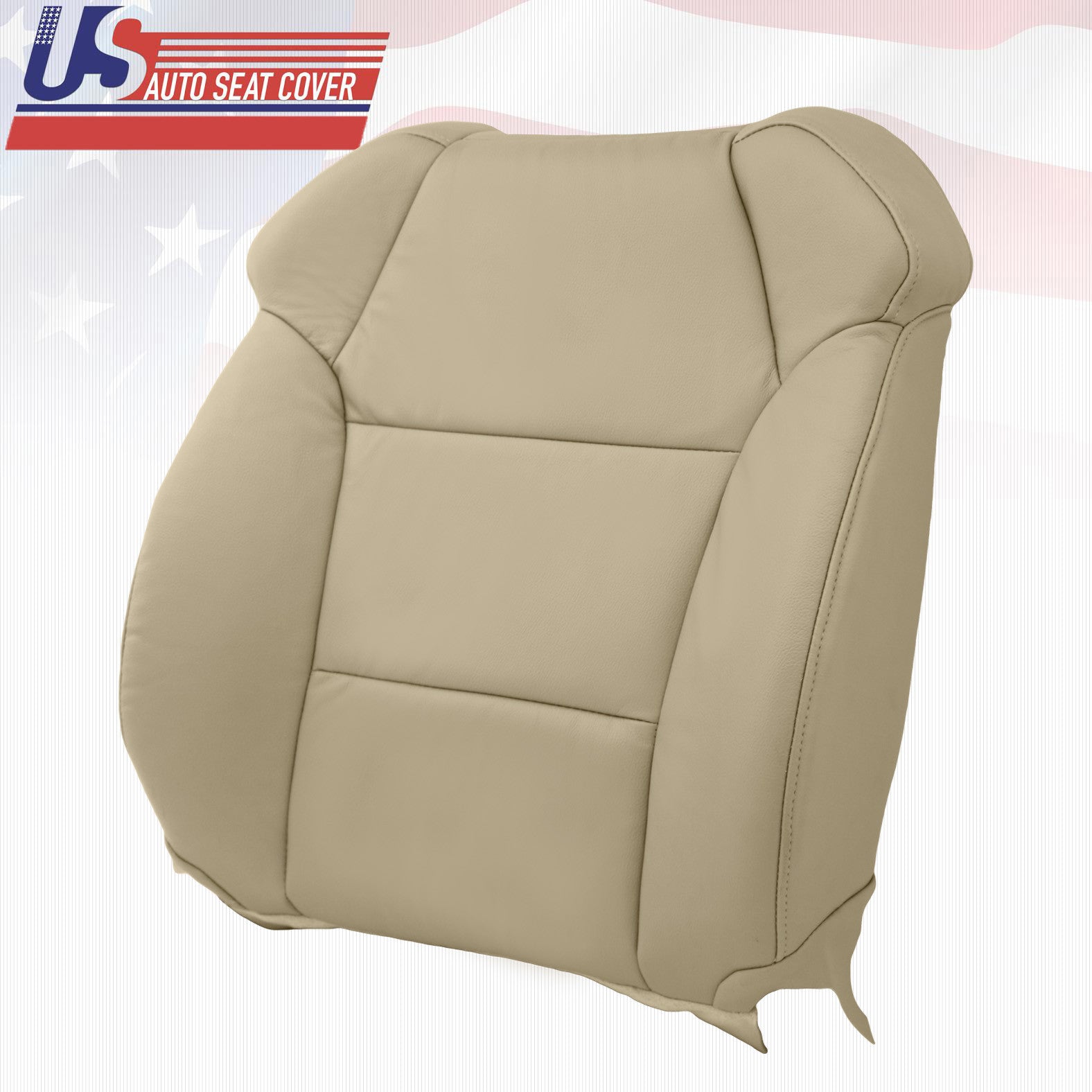 Fits 2007 - 2013 Acura MDX Passenger Top & Bottom Genuine Leather Seat Cover TAN