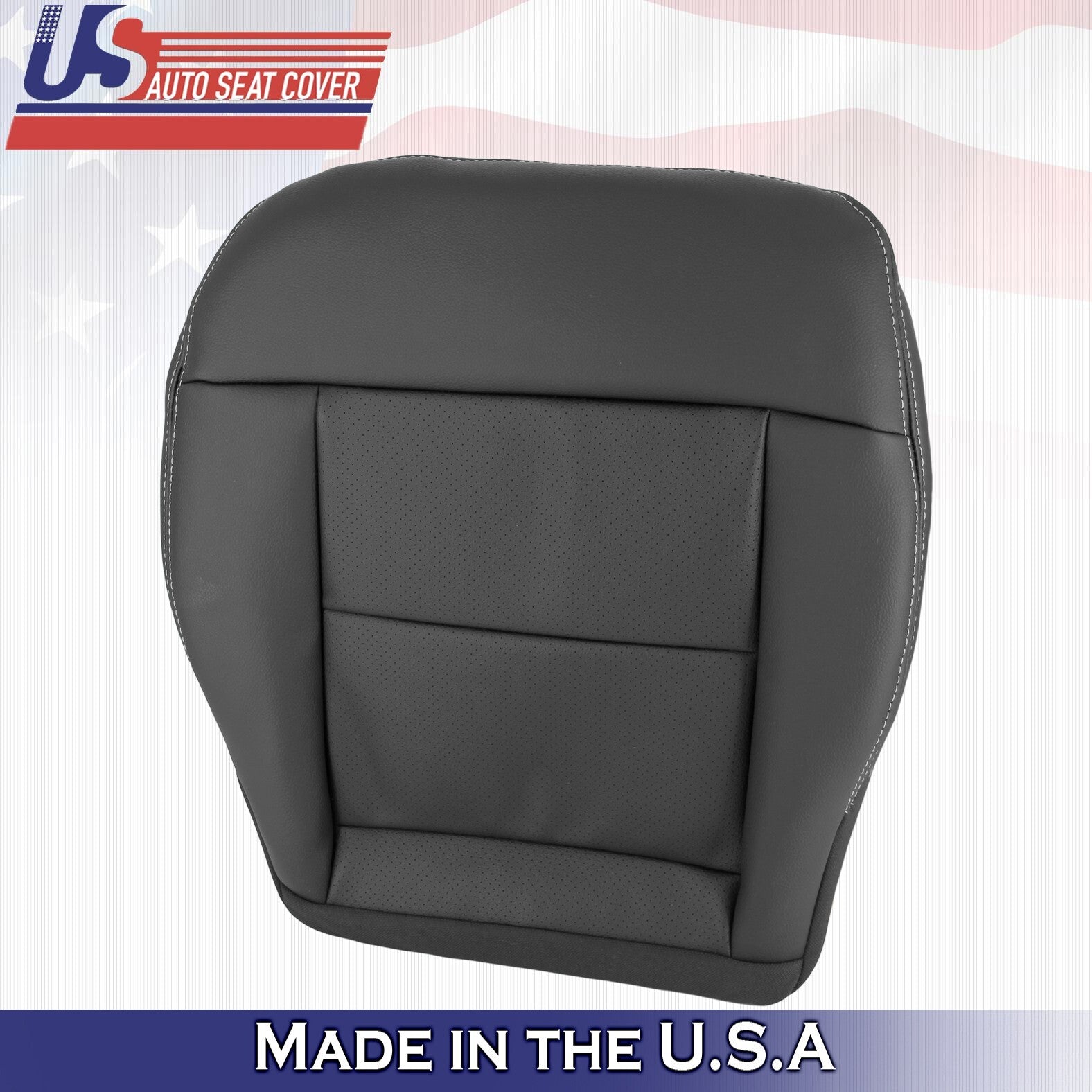 2010 to 2014 Fits Mercedes Benz E350 Passenger Top & Bottom Leather Cover Black