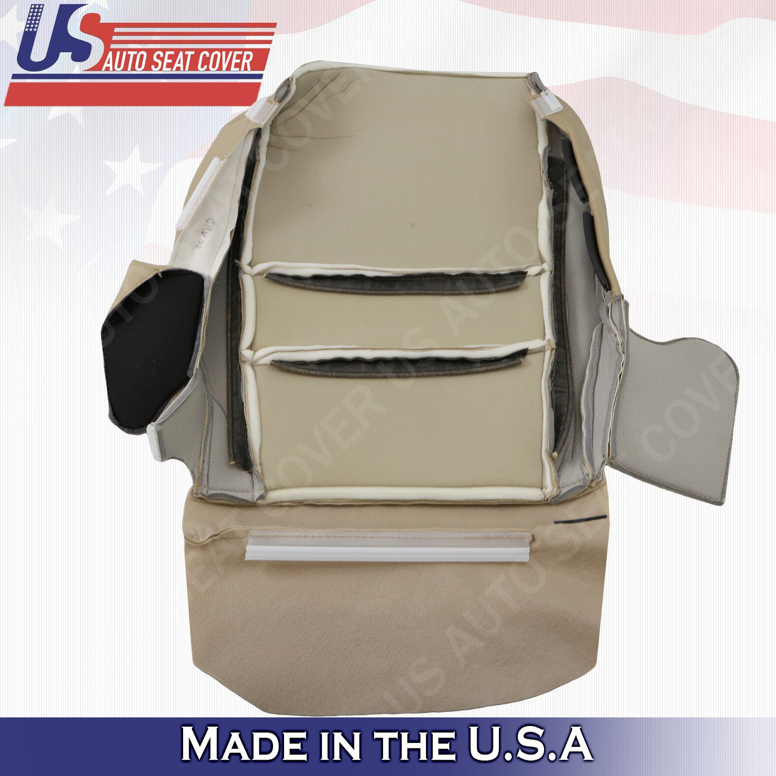 Fits 2007 to 2011 Honda CR-V Driver Bottom Replacement Leather Seat Cover "Tan"