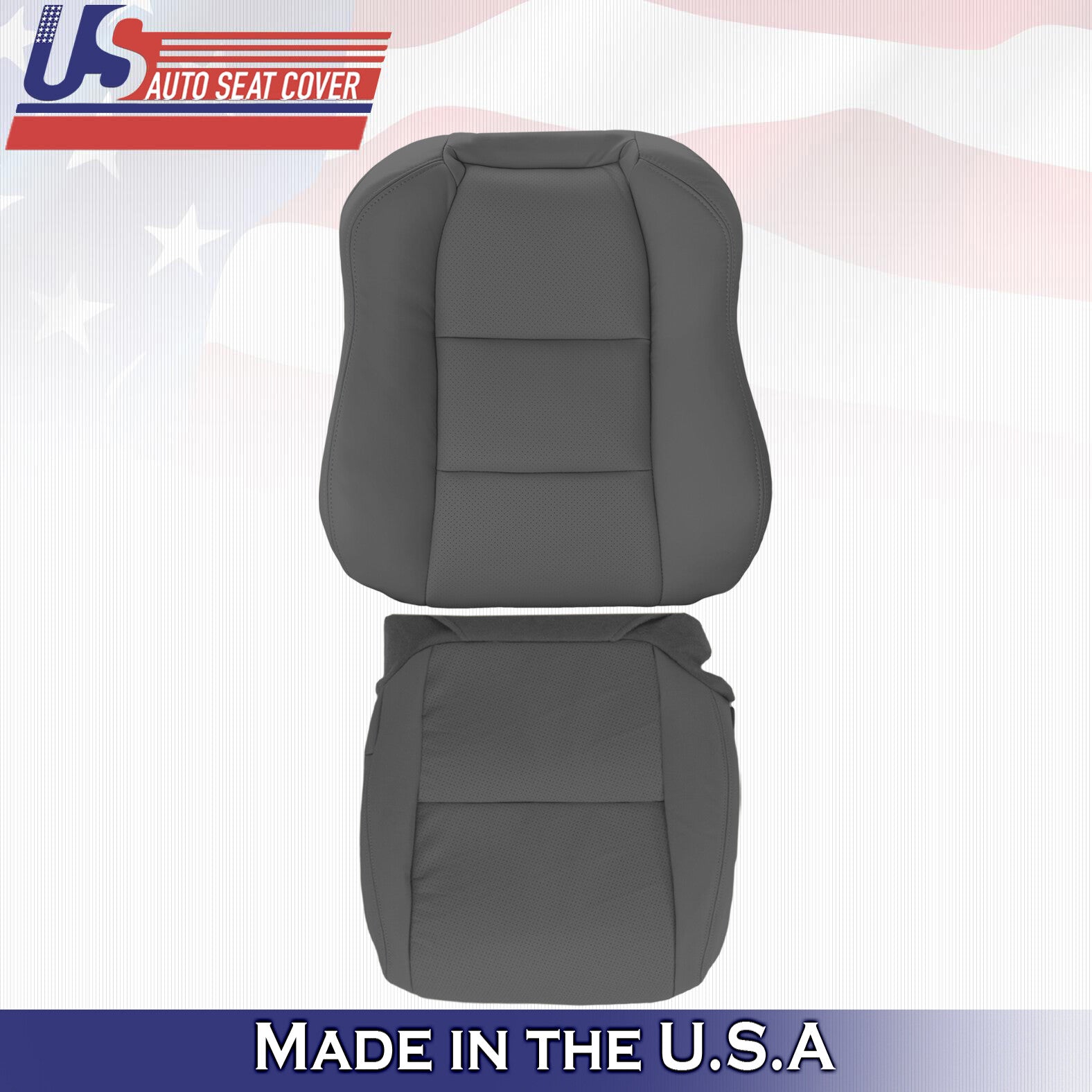 2004 Fits Acura TL Driver Top & Bottom Perforated Leather Seat Covers Gray